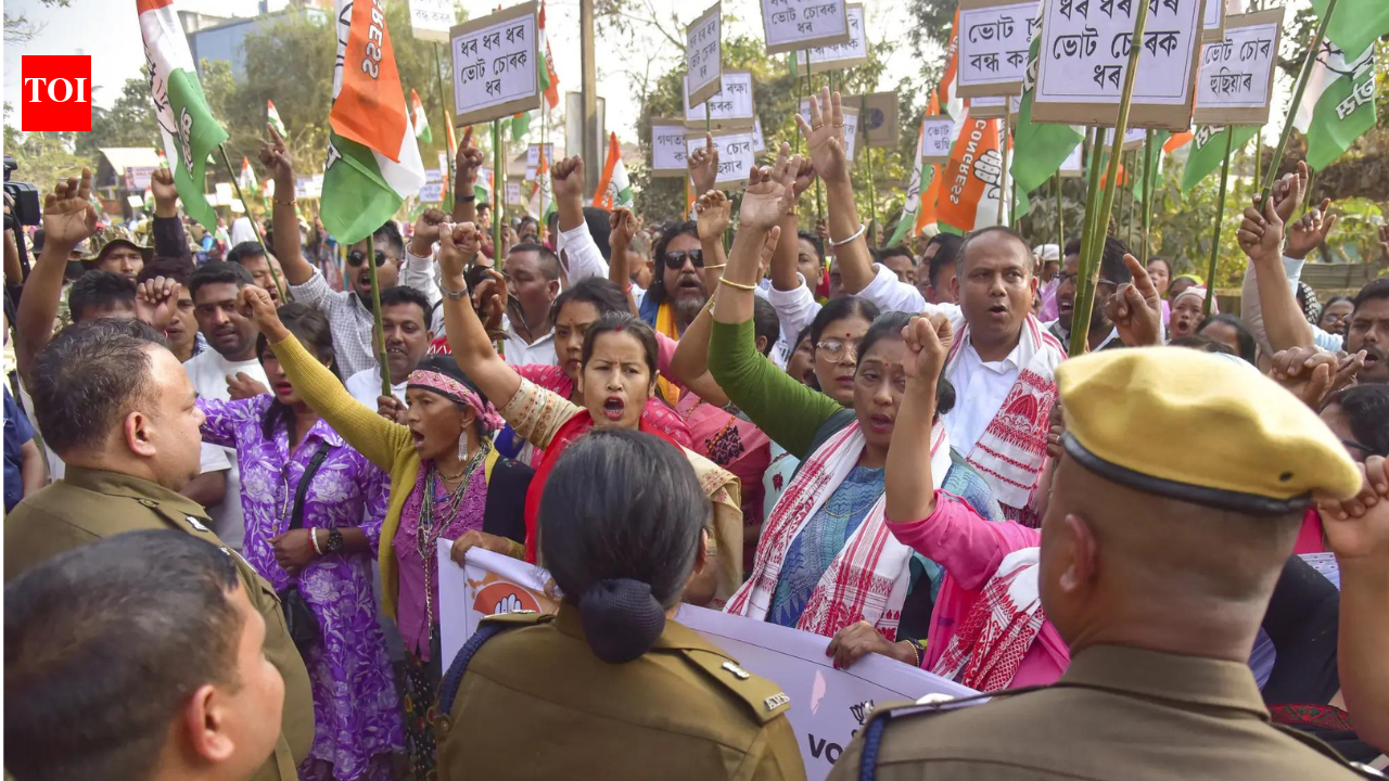 Assam Congress protests ‘vote theft’ through Special Revision (SR), slams Himanta | India News