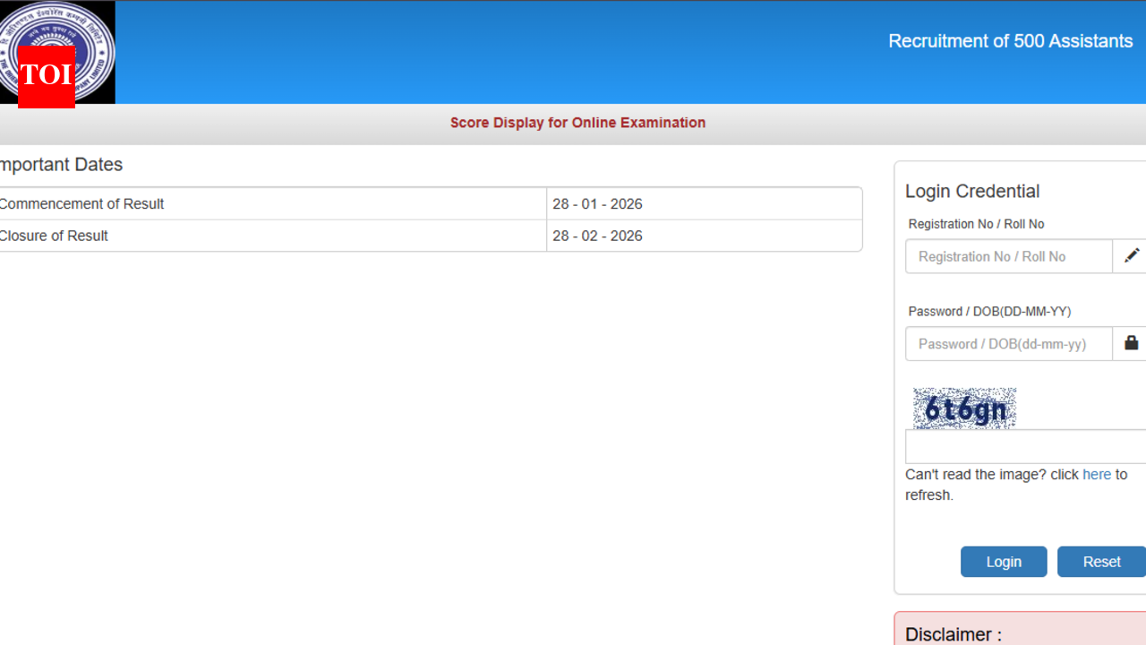 OICL Assistant Recruitment 2026 result released Direct link to check scorecards here