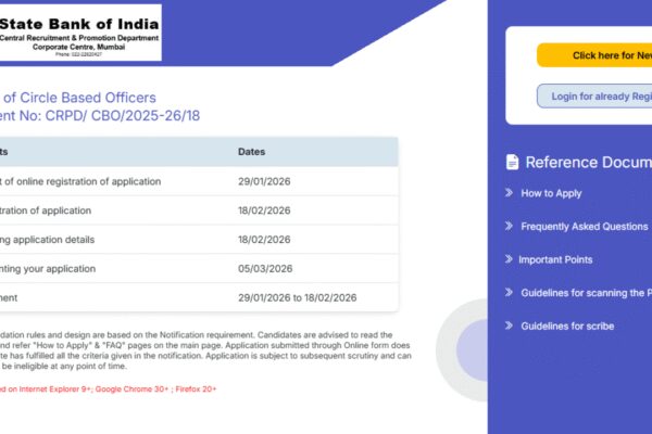 SBI CBO recruitment 2026: Registration begins for 2,050 posts, direct link to apply here