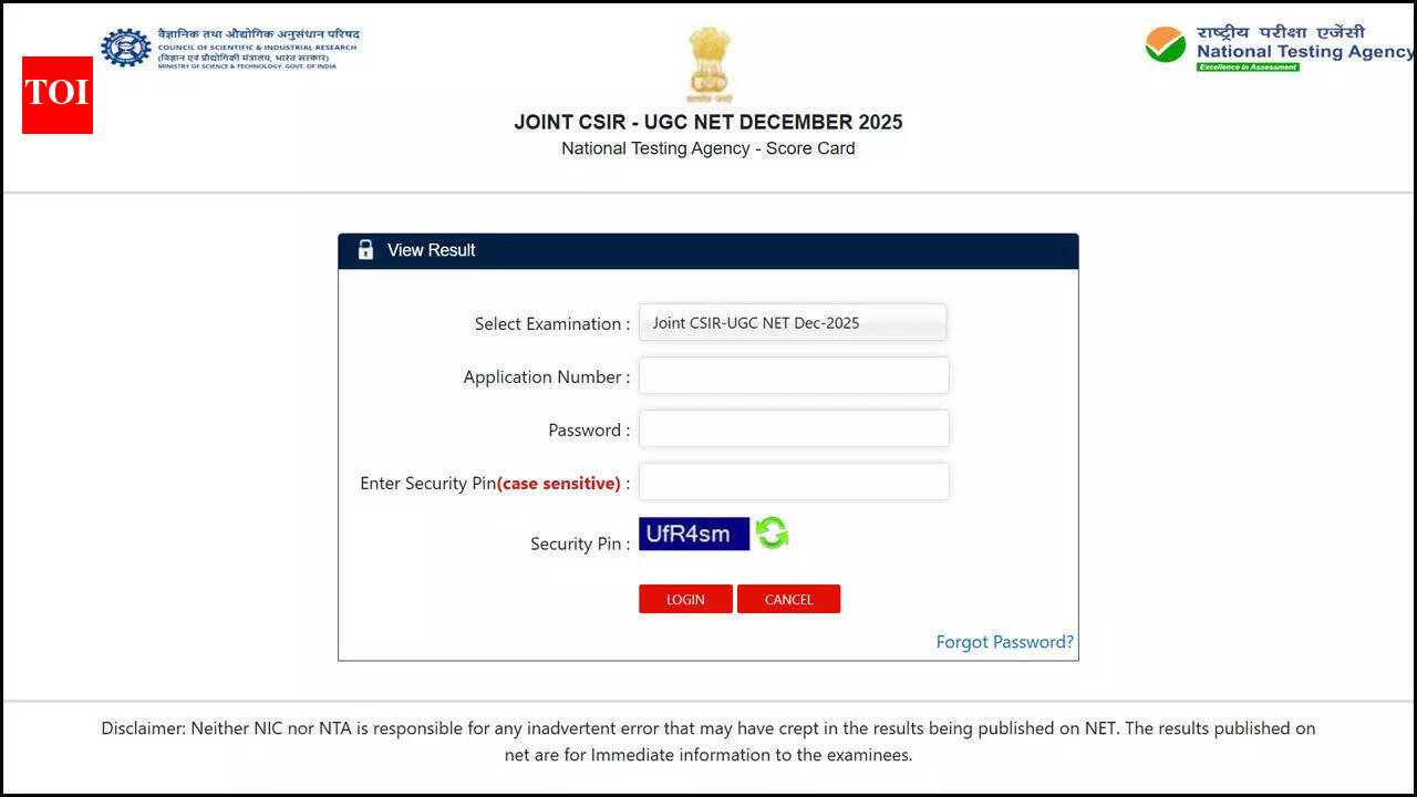 CSIR UGC NET December 2025 result out at csirnet.nta.nic.in, download scorecards here