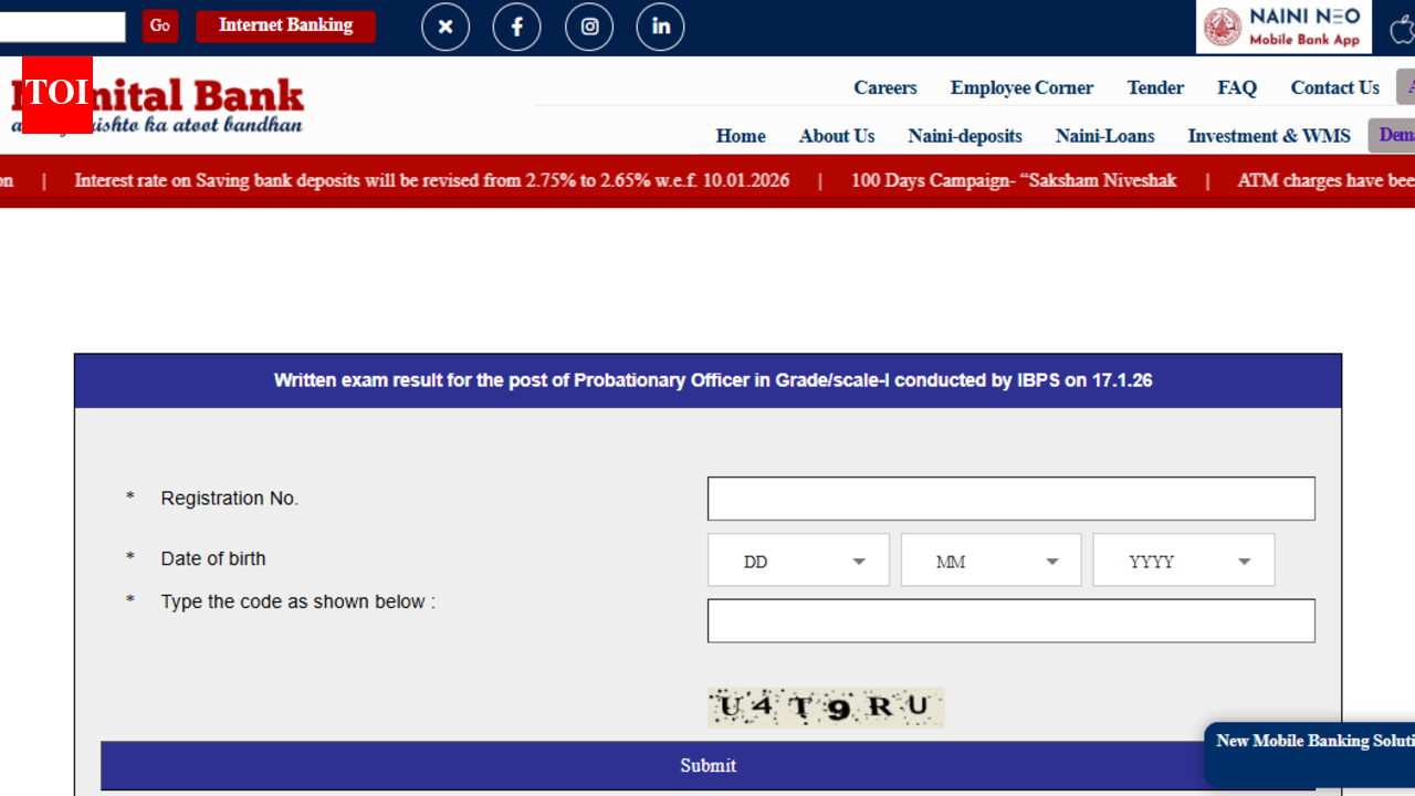 Nainital Bank recruitment 2026 result for Clerk, PO, and SO out: Direct link to check scores here