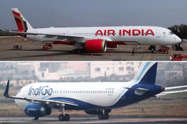 Wing tips of Air India & IndiGo aircraft scrape at Mumbai Airport