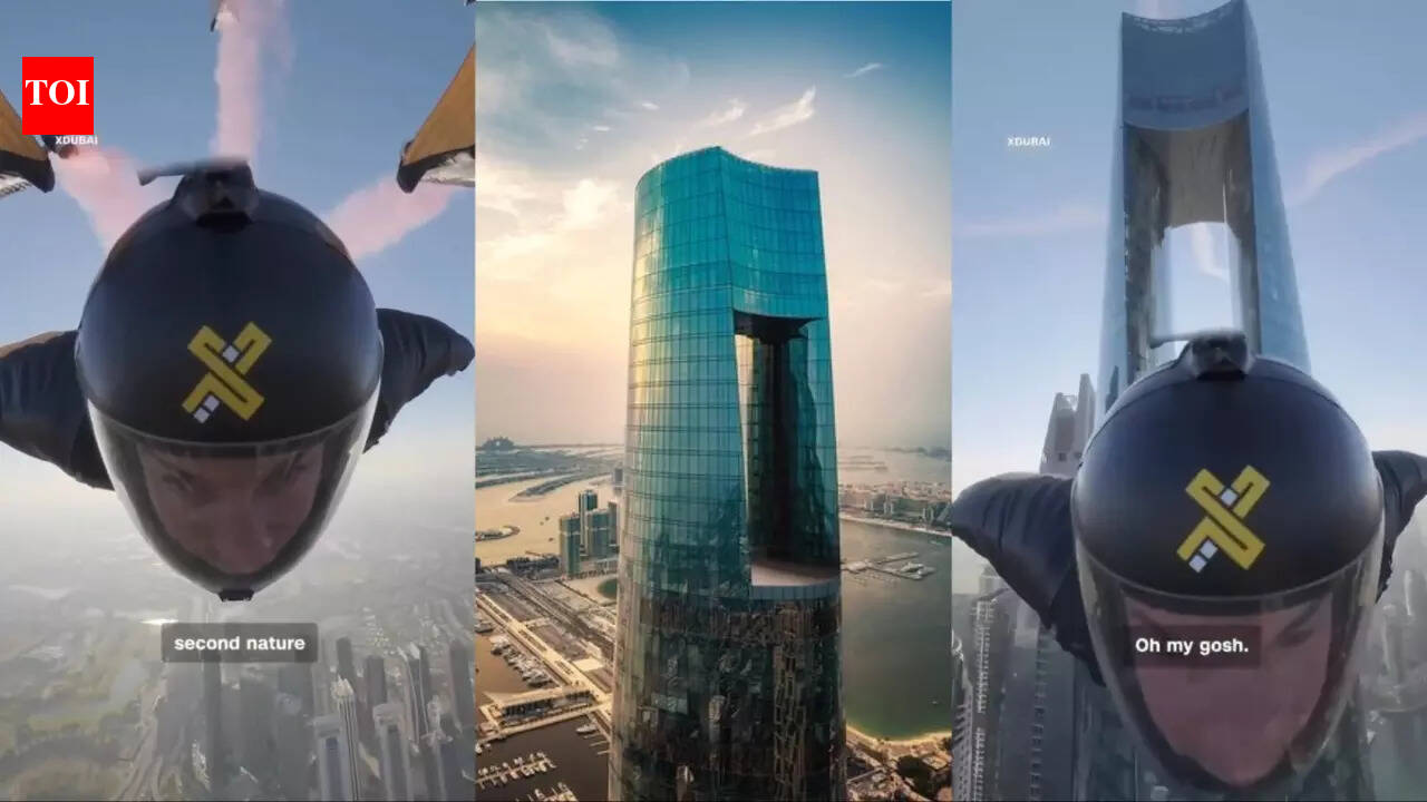 Watch Dubai’s craziest jaw-dropping stunt: XDubai wingsuit daredevils fly through world’s tallest hotel at 200km/h