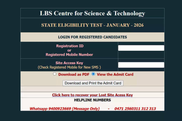 Kerala STET 2026 hall ticket released, Paper I and II exam admit card download link