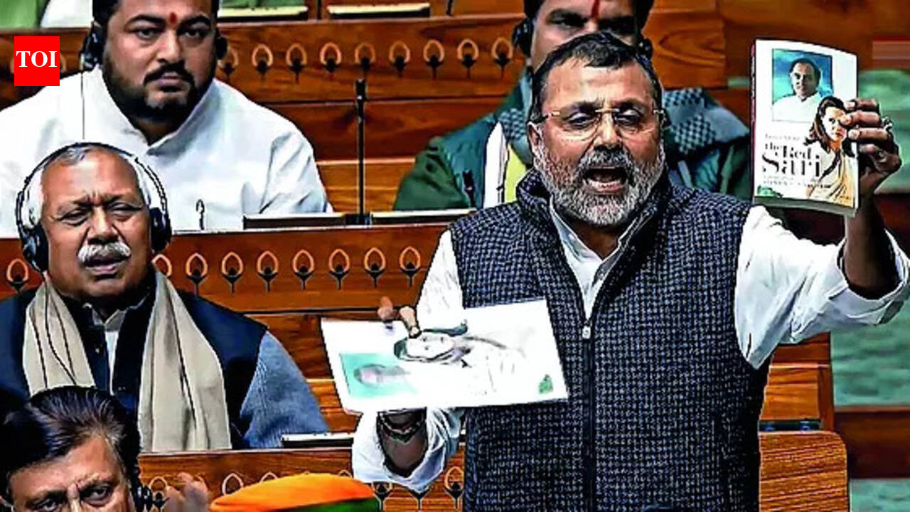 Nishikant Dubey  NEW DELHI: Lok Sabha, already deadlocked over Rahul Gandhi’s insistence on referring to an unpublished book, was plunged into deeper impasse on Wednesday as BJP MP Nishikant Dubey turned to a pile of books with uncharitable references to members of the Nehru-Gandhi family to “expose” Congress.PM Modi’s reply to the motion of thanks on the President’s address had to be called off due to the stepped-up protest from the opposition.Dubey’s move was seen as BJP’s bid to turn the heat on Congress, which has been attacking Modi over bits of the unpublished book authored by ex-Army chief Gen M M Naravane (retd), and it further riled up the protesting opposition MPs in LS, who turned up the noise and tore papers, but not before the fourth-term member had his say for over a couple of minutes.TDP MP Krishna Tenneti, who was in the Chair, kept asking Dubey not to carry on and that his speech was against Speaker Om Birla’s ruling. “You listen to me. You cannot do this,” Tenneti said even as the BJP MP continued.The Chair later adjourned the House, but several opposition MPs questioned why Dubey was allowed to go on. Congress members later met LS Speaker Birla and demanded his suspension.The books Dubey mentioned included ‘Reminiscences of the Nehru Age’ by former private secretary to India’s first PM, M O Mathai; ‘Edwina and Nehru’, ‘Ceasefires’ and ‘The Red Sari’, and then touched on their content, including some controversial references to private lives besides allegations of corruption, amid furious protests.These books were either banned when Congress was in office or restricted to the extent that they were not available. “Since a book which is not published is being discussed, I want to speak about books which are full of stories of the corruption, deviousness, wanton indulgences and corruption of the Nehru family,” Dubey alleged, a charge he elaborated during a press conference later.Congress MPs, including Priyanka Gandhi, K C Venugopal and Deepender Hooda, urged Birla to suspend Dubey, and demanded that Rahul be allowed to speak before Modi’s reply on motion of thanks on the President’s address.Unrelenting protest from opposition members meant that Modi’s address scheduled for 5 pm was called off.In his comments to the media later, Dubey referred to more books, many of them he said were banned, to target Congress’s leading family over a host of allegations, including personal indulgences. This included ‘Himalayan Blunder’, a damning account of Indian leadership during the 1962 war with China which was banned, but became available later.End of ArticleFollow Us On Social MediaVideosEAM Jaishankar, Marco Rubio Underscore De-Risking Supply Chains At US Critical Minerals MeetOppn Women MPs Storm Treasury Benches Amid Protests: Inside PM Modi’s Lok Sabha Speech Cancellation‘This is the era for India’: BlackRock CEO Larry Fink Hails New Delhi’s Economic Rise’Agriculture, Dairy Protected’: Piyush Goyal Cheers India-US Pact; Jaishankar Meets Trump Top Aides’Insulted Sikh Community’: Hardeep Puri Slams Rahul Gandhi Over ‘Traitor’ Remark At Ravneet BittuRahul Gandhi Defends Naravane Memoir Quotes, Priyanka Questions Nishikant Dubey Quotes On Nehru’Justice Is Crying…’: Mamata Banerjee Takes EC Head On In Supreme Court Over SIR Row In Bengal‘Combatise Space Command…L1 Needs To Go.’: Expert Stresses Defence Reforms After Budget 2026India-US Trade Deal Vs India-EU FTA: Which Agreement Delivers Bigger Exports Jobs And GrowthKorean ‘Love Game’ Under Lens After Ghaziabad Sisters Suicide Raises Alarm On Digital Addiction123Photostories5 types of main door locks and which one is perfect for apartments6 reality TV couples who didn’t last: Nick Thompson and Danielle Ruhl, Josh Oyinsan and Mimii Ngulube and moreWhat’s streaming on Apple TV+ in February 2026: New seasons, romance, and monster mayhemFrom India to Russia: Stunning frozen rivers from around the world10 oldest restaurants in Bengaluru and their most popular dishesMeryl Streep films on OTT that highlight her timeless talent5 most expensive buildings from across the world and why they cost so muchMumbai–Pune Expressway turns parking lot as vehicles remain stuck for 12 hoursThis Royal in Asia owns 7000 luxury vehicles including 500 Rolls-Royce, 450 Ferraris and 380 BentleysRosa Parks once said, “I have learned over the years that when one’s mind is made up…”: 5 lessons it teaches students123Hot PicksBudget 2026Gold Silver PricesParliament Budget SessionRelationship consentIncome Tax CalculatorPublic holidays February 2026Bank Holidays februaryTop TrendingNBA Trade NewsMLB Trade RumorsCardi BKayla NicoleLindsey Vonn ACL InjuryCooper DeJeanTom BradyDenver Nuggets vs Detroit PistonsWho is Mickey Lolich WifeMickey Lolich Passes Away