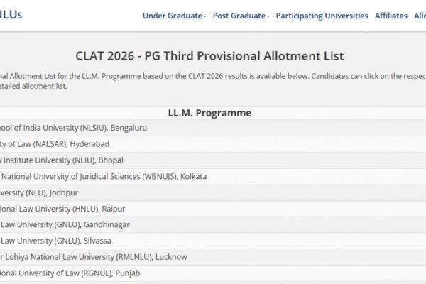 CLAT PG 2026 counselling: Third seat allotment list released at consortiumofnlus.ac.in; direct link to download here