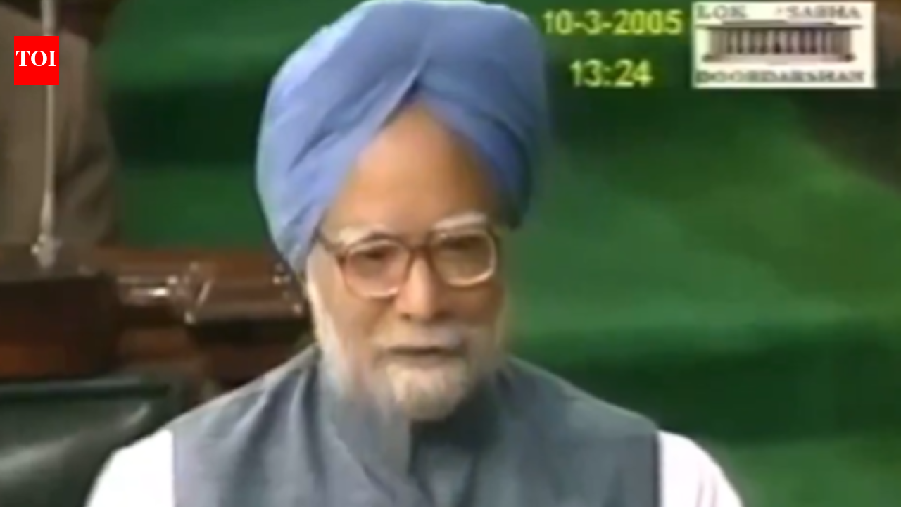 Manmohan Singh in Lok Sabha (From a 2005 clip shared by Jairam Ramesh) NEW DELHI: Amid the ongoing row over Rahul Gandhi stopped from speaking in Lok Sabha and PM Modi’s speech being cancelled, Congress leader Jairam Ramesh shared old videos of Manmohan Singh refering to when the then-Prime Minister “was prevented from replying to the Motion of Thanks on June 10, 2004”.He claimed BJP had blocked then-PM Manmohan Singh from speaking on the President’s Address in 2004, in a series of posts on X, amid the current political deadlock ongoing in the Lok Sabha.Ramesh shared a video on social media platform X showing Singh’s 2005 speech. In that address, Singh had referenced being unable to speak the previous year. Quoting Singh’s words from 2005, Ramesh recalled the former PM saying: “Mr. Speaker, Sir, I deem it a great privilege to be standing here today to express the gratitude of our Government to the respected Rashtrapatiji for his address to members of both Houses of Parliament.”The current parliamentary standoff escalated dramatically on Wednesday. Women opposition MPs rushed towards the Prime Minister’s seat carrying protest banners. They were demonstrating against a US trade deal and former Army chief Naravane’s unpublished book. PM Modi wasn’t present when this happened. The disruption occurred around 5 PM, just when PM Modi was expected to reply to the Motion of Thanks discussion. BJP member P P Chaudhary was speaking when opposition members entered the Well of the House. Despite Chair Sandhya Rai’s attempts to maintain order. Ultimately, the chaos led to adjournment of Lok Sabha and cancellation of PM Modi’s address on the Motion of Thanks to the President’s Address.The row initially started on Monday when Rahul Gandhi attempted to quote excerpts from an unpublished book during a Parliament session. Gandhi sought to raise the issue of the India-China confrontation in August 2020, but was repeatedly interrupted by Defence Minister Rajnath Singh and later Home Minister Amit Shah, who objected to the use of what they described as an unverified source.General Manoj Mukund Naravane, who authored the book, was serving as Army Chief at the time of the Ladakh confrontation.The situation remains tense following Tuesday’s suspension of eight opposition MPs – seven from Congress and one from CPI(M) – for the rest of the Budget session. While PM Modi is now scheduled to speak in the Rajya Sabha on Thursday, his Lok Sabha address stands cancelled with the Motion of Thanks passed in Lok Sabha.About the AuthorTOI News DeskThe TOI News Desk comprises a dedicated and tireless team of journalists who operate around the clock to deliver the most current and comprehensive news and updates to the readers of The Times of India worldwide. With an unwavering commitment to excellence in journalism, our team is at the forefront of gathering, verifying, and presenting breaking news, in-depth analysis, and insightful reports on a wide range of topics. The TOI News Desk is your trusted source for staying informed and connected to the ever-evolving global landscape, ensuring that our readers are equipped with the latest developments that matter most.”Read MoreEnd of ArticleFollow Us On Social MediaVideosIndia Can Wait Out Trump: Ajit Doval Warned Marco Rubio Against Bullying On Trade Deal, Says ReportIndia’s AI Rise Gets Global Push As UN Chief Praises Leadership, Nvidia CEO Predicts Job Surge’No Fixed Timeline Yet’: Jaishankar Clears Air About The Process Behind India-US Trade Negotiations’India Will Decide…’: Russia Backs Delhi After US Claims PM Modi Agreed To Stop Buying Russian OilEAM Jaishankar, Marco Rubio Underscore De-Risking Supply Chains At US Critical Minerals MeetOppn Women MPs Storm Treasury Benches Amid Protests: Inside PM Modi’s Lok Sabha Speech Cancellation‘This is the era for India’: BlackRock CEO Larry Fink Hails New Delhi’s Economic Rise’Agriculture, Dairy Protected’: Piyush Goyal Cheers India-US Pact; Jaishankar Meets Trump Top Aides’Insulted Sikh Community’: Hardeep Puri Slams Rahul Gandhi Over ‘Traitor’ Remark At Ravneet BittuRahul Gandhi Defends Naravane Memoir Quotes, Priyanka Questions Nishikant Dubey Quotes On Nehru123Photostories6 ultra-luxury cars for women who value style and power5 costly mistakes to avoid when purchasing your first homeThe 50: From an ugly clash between Rajat Dalal and Prince Narula to Elvish Yadav’s friend Archit Kaushik physically attacking Maxtern: Highlights from the episode5 best ways to cook broccoli for maximum health benefits7 flower seeds to sow in February for a colourful garden all seasonJupiter-inspired names for babies born on ThursdayFrom Miley’s leather to Rosé’s black dress: 5 Grammy trends you can actually wear to work today5 types of main door locks and which one is perfect for apartments6 reality TV couples who didn’t last: Nick Thompson and Danielle Ruhl, Josh Oyinsan and Mimii Ngulube and moreWhat’s streaming on Apple TV+ in February 2026: New seasons, romance, and monster mayhem123Hot PicksBudget 2026Gold Silver PricesParliament Budget SessionRelationship consentIncome Tax CalculatorPublic holidays February 2026Bank Holidays februaryTop TrendingNBA Trade NewsMLB Trade RumorsCardi BKayla NicoleLindsey Vonn ACL InjuryCooper DeJeanTom BradyDenver Nuggets vs Detroit PistonsWho is Mickey Lolich WifeMickey Lolich Passes Away