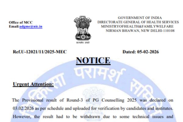 NEET PG counselling 2025: MCC releases revised round 3 seat allotment result at mcc.nic.in; direct link here