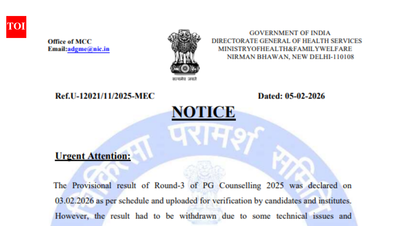 NEET PG counselling 2025: MCC releases revised round 3 seat allotment result at mcc.nic.in; direct link here