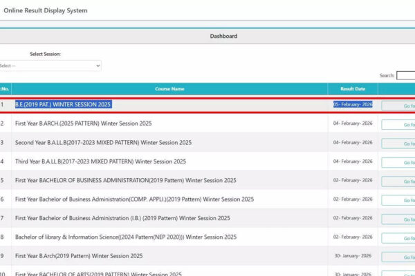 SPPU BE Winter Session result 2026 released at unipune.ac.in: Direct link to download here