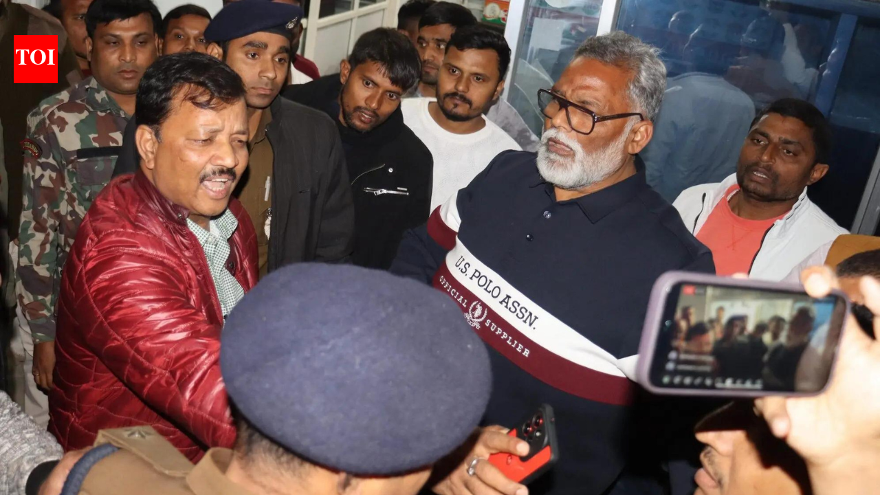NEW DELHI: Police on late Friday night arrived at the residence of Purnia MP Pappu Yadav in Patna in connection with an old case.Meanwhile, Pappu Yadav resisted the arrest and accused Bihar Police of hatching a conspiracy of killing him and said that cops reached at his residence in civil uniform like criminals.”I have doubt that these people might have killed me. I will go straight to the Court. I will not go to the police station. If they want, they can house arrest me. The Court has called me tomorrow,” Pappu Yadav said.”Police reached here in civil uniform like criminals. I thought they had come to kill me. Is this a criminal’s house?… There was a case registered around 35 years ago, and the police came to arrest me in connection with that case,” he added.In a social media post on X, Pappu Yadav claimed that cops turned up at his residence because he was protesting against the death of student.”Brilliant Bihar Police. We fought the battle for justice for the NEET student girl Bihar Police got a right pain in the guts,” he said.”They turned up at the Patna residence to arrest us. But this won’t make Pappu Yadav bow down or shut up We’ll keep exposing the wrongdoings of the dishonest ones! Send us to jail or, give us the noose—Pappu won’t stop,” he added.(This is a developing story)About the AuthorTOI News DeskThe TOI News Desk comprises a dedicated and tireless team of journalists who operate around the clock to deliver the most current and comprehensive news and updates to the readers of The Times of India worldwide. With an unwavering commitment to excellence in journalism, our team is at the forefront of gathering, verifying, and presenting breaking news, in-depth analysis, and insightful reports on a wide range of topics. The TOI News Desk is your trusted source for staying informed and connected to the ever-evolving global landscape, ensuring that our readers are equipped with the latest developments that matter most.”Read MoreEnd of ArticleFollow Us On Social MediaVideosGrand Welcome To Dance Record: Indian Diaspora Gears Up For PM Modi’s Malaysia VisitWeeks After Noida Techie’s Death, Delhi Biker Dies After Falling Into Pit Dug By Jal BoardIndia Stands Firm On Chabahar Despite US-Iran Tensions And A Sanctions Threat, Tehran Backs DelhiFormer DGMO Lt Gen A.K. Bhatt Reveals How India Stopped China In Doklam: ‘We Used BRO Dozers…’From Exam Stress to Life Skills: PM Modi Engages Students in Pariksha Pe Charcha 2026Deadly Blast At Shia Religious Centre In Islamabad Raises Questions On Pakistan’s Security Failures’New Phase In Bilateral Ties’: Indian High Commissioner Hails PM Modi’s ‘Historic’ Malaysia VisitNorway PM Questions World War II-Era UNSC, Echoes India’s Demand For Reform And Global South VoiceAs Bangladesh Elections Near, Hindu Minority Faces Rising Attacks, Islamist Return And State SilenceBeyond Tariffs: The India–US Deal and the Politics of Oil123PhotostoriesDid you know? This indigenous Assamese craft is India’s best-kept heritage secretZendaya’s fashion evolution: A journey from girly pop to red carpet icon5 homemade, chemical-free ant killer sprays; effective DIY methodsInside Rohit Sharma’s premium car collection: 5 high-end luxury cars he owns10 iconic rajma dishes enjoyed across the globeApple TV shows to look forward to in 2026: ‘Imperfect Women’, ‘Margo’s Got Money Troubles’ and morePrince Narula, Tejasswi Prakash, and more: Can you guess these reality TV stars from their childhood picsValentine’s Week Full List 2026: Rose Day to Kiss Day, here is the complete list of Valentine Week 2026The mystery behind Leonardo da Vinci’s lost masterpieces and what historians sayFall in love, Bollywood style: 5 saree looks perfect for Valentine’s Day123Hot PicksBudget 2026Gold Silver PricesParliament Budget SessionGCC Unified Visa 2026Income Tax CalculatorPublic holidays February 2026Bank Holidays februaryTop TrendingGCC Unified VisaRamadan 2026Golden State Warriors vs Phoenix Suns InjuryPhiladelphia 76ers vs Los Angeles Lakers injury reportNFL Trade RumorsMyles Garrett GirlfriendSuryakumar YadavGhaziabad Suicide CaseJim BentT20 World Cup