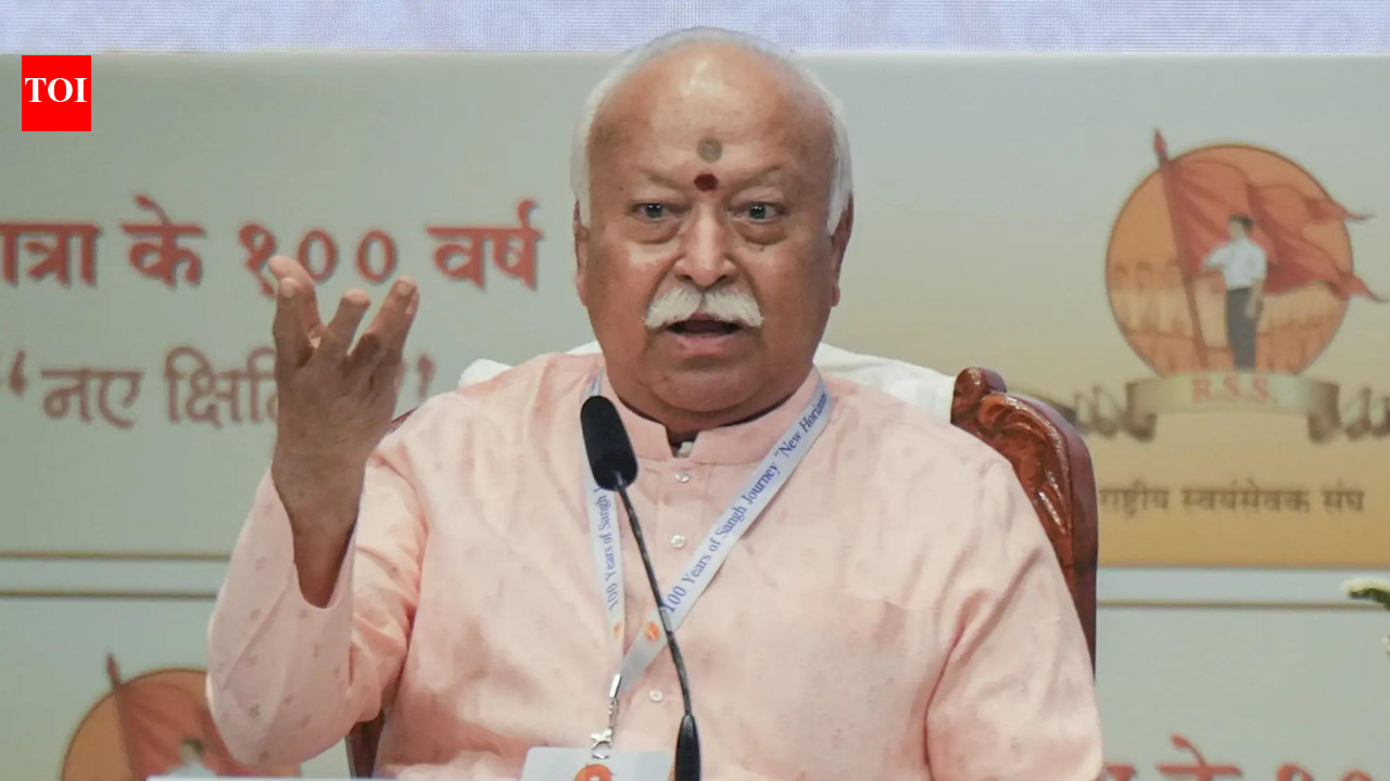 NEW DELHI: Rashtriya Swayamsevak Sangh chief Mohan Bhagwat on Saturday said that Sangh is was not founded as reaction or in opposition to any organisation and it does not seek power or popularity.While speaking at a program held as a part of the RSS centenary celebrations in Mumbai, Bhagwat said that those who want to know about RSS, must come should come within the organisation and observe it from close quarters. Viewing ‘Sangh’ Through the Lens of the BJP Is a Huge Mistake, Says RSS Chief Mohan Bhagwat “The Sangh has not emerged in competition with any other institution or organization, nor as a reaction or in opposition to anyone. The Sangh does not seek popularity. The Sangh does not seek power. Whatever good deeds are being done in the country—may they be done well; the Sangh exists to help make that happen,” RSS chief said.”If you want to know Sangh, come inside and see it for yourself,” he added.Bhagwat claimed that more than one lakh thirty thousand small and big seva works re carried out by RSS volunteers across the country.”More than one lakh thirty thousand small and big seva works are carried out by Swayamsevaks without taking any government money, spending their own funds with the cooperation of society. In the history of our country, no Sangh like work occurred after Tathagat Buddha,” He said.”The work of the Sangh is meant for the entire nation — Bharatvarsh,” he added.Talking about the situation in the country that preceded the RSS’s birth in 1925, Bhagwat the British founded the Indian National Congress as a “safety valve”, but the Indians transformed it into a powerful instrument in the struggle for independence.Referring to RSS founder Keshav Baliram Hedgewar, Bhagwat described the difficult circumstances of his childhood including the death of both his parents due to the plague at age 13 and the financial hardship he suffered subsequently.Hedgewar actively participated in various movements during the freedom struggle, including the Vande Mataram agitation in his school days, Bhagwat said.When he cleared the matriculation examination with a first class, some people in Nagpur raised funds to send him to Calcutta (Kolkata) for medical education, where he came in contact with revolutionary groups, Bhagwat said.Recalling an anecdote from that period, Bhagwat said Hedgewar operated under the code name “Koken”, inspired by the name of a person called Kokenchandra. Once a police team which had arrived to arrest Kokenchandra instead detained Hedgewar, an incident documented in a book by Rash Behari Bose, he said.During the ceremony, noted guests such as film actor Salman Khan, Subhash Ghai and Prasoon Joshi were also present.The two-day lecture series titled ‘100 Years of Sangh Journey: New Horizons’ seeks to reflect on the journey of RSS, its role in society, and the ideas and perspectives shaping its future.About the AuthorTOI News DeskThe TOI News Desk comprises a dedicated and tireless team of journalists who operate around the clock to deliver the most current and comprehensive news and updates to the readers of The Times of India worldwide. With an unwavering commitment to excellence in journalism, our team is at the forefront of gathering, verifying, and presenting breaking news, in-depth analysis, and insightful reports on a wide range of topics. The TOI News Desk is your trusted source for staying informed and connected to the ever-evolving global landscape, ensuring that our readers are equipped with the latest developments that matter most.”Read MoreEnd of ArticleFollow Us On Social MediaVideosFrom Tamil Pride To Global Trust: How PM Modi Used Culture To Reset India-Malaysia RelationsPM Modi In Kuala Lumpur Says India Malaysia Ties Are Rising, Unveils IMPACT Vision For Asia”To Benefit Farmers….” Shivraj Singh Chouhan Big Claim On India-US Trade DealPiyush Goyal Says Agriculture Is Self Reliant Sector As India Refuses Farm Import Benefits To USFrom Design To Silicon, India Signals Semiconductor Breakout With Semicon 2.0 RoadmapMP Minister Vijay Shah Finally Apologises For Comment Targeting Op Sindoor Face Col Sofia QureshiTurkey Sides With Pakistan On Kashmir At UN After Sharif’s Rhetoric On India’s ‘Integral’ Territory’Home-Grown Ills’: Islamabad Mosque Blast Triggers Blame Game As India Rejects Pakistan’s BlameEx-US Official Raymond Vickery Says India Outsmarted Donald Trump Chaos By Sticking To Trade ProcessEx-US Official Raymond Vickery Backs India Red Line On Russian Oil As US Trade Deal Drops Mention123PhotostoriesMukaish to Rabari: Underrated embroidery techniques in India that deserve more attention7 most colourful birds of Indian forestsThe 50: Major Fights That Grabbed Attention5 luxury sports cars that combine comfort with extreme powerThomas Edison once said, “I’ve not failed, I’ve just found 10,000 ways that won’t work”: 4 lessons it teaches students6 celebrities who called out social media as ‘toxic’: Tom Holland, Selena Gomez, Kate Winslet, and moreThe ultimate footwear checklist every girl needs in her closet5 mistakes to avoid when investing in under-construction projectsFrom Anil Kapoor to Janhvi, meet ‘ Tu Yaa Main’ actress Shanaya Kapoor’s star relativesChennai airport soars: 80% on-time flights beat private giants123Hot PicksBudget 2026Gold Silver PricesParliament Budget SessionGCC Unified Visa 2026Income Tax CalculatorPublic holidays February 2026Bank Holidays februaryTop TrendingIndia vs USA LiveCooper Kupp WifeKayla NicoleSuper Bowl LX TicketOliver RowlandJustin GaethjeLIV GolfLiam Paro vs Paddy Donovan Net WorthWinter Olympics 2026NBA Trade Update