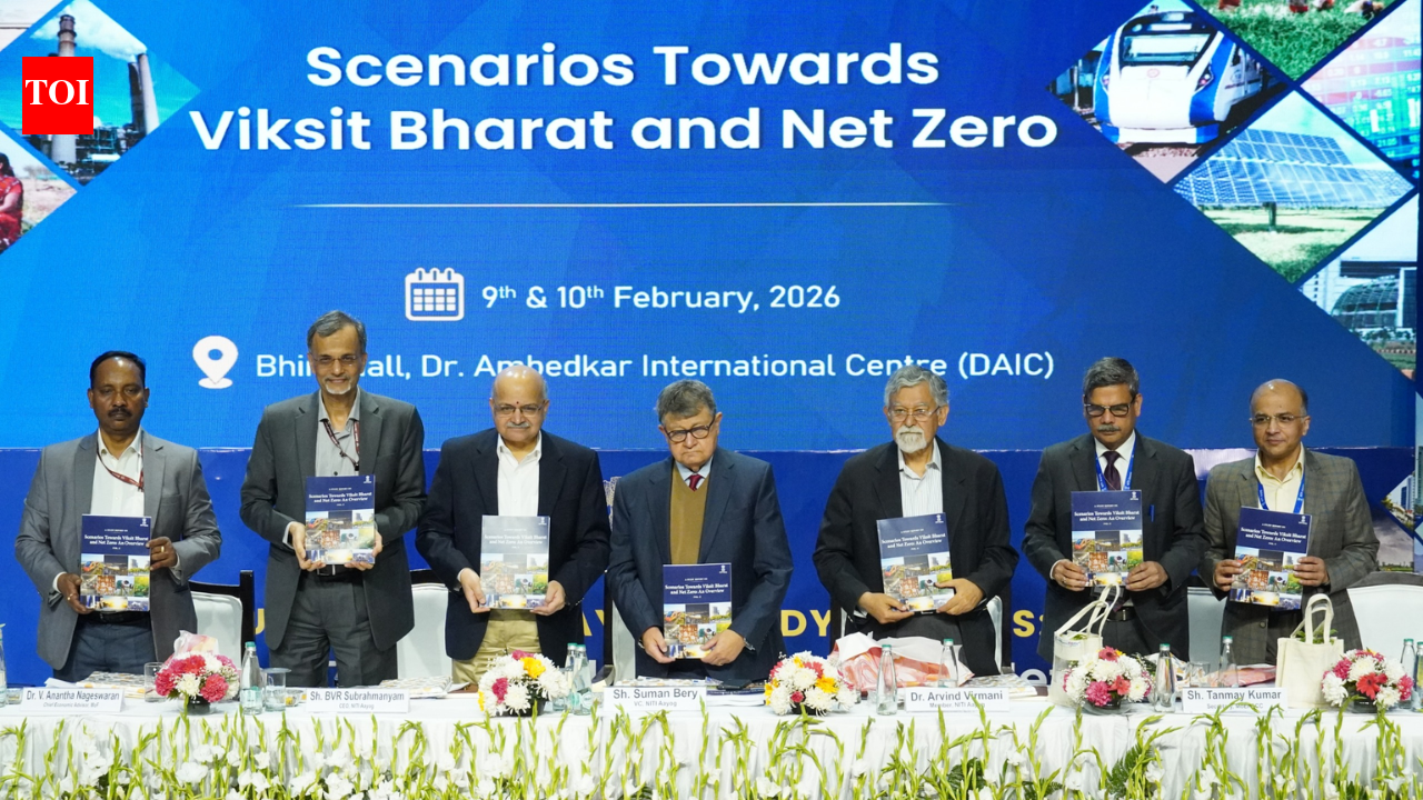 NEW DELHI: At a time when India is working on its 2035 climate action targets, the govt’s think tank, Niti Aayog, on Monday released a roadmap to achieve the country’s ‘net zero’ emission goal by 2070, noting that the transition will need cumulative investment requirements of .7 trillion, around 0 billion annually, to finance several “high-level actions” to meet the twin objectives of ‘Viksit Bharat’ (developed India) and long-term carbon neutrality. It said at least  trillion out of the total investment requirement needs to come from external sources.The govt think tank also underlined that India’s coal consumption will continue to rise till 2047, giving enough hint of what India’s updated climate action – Nationally Determined Contributions (NDC) – for 2035 would look like. The roadmap – Scenarios Towards ‘Viksit Bharat’ and Net Zero: An Overview – emphasised India’s vision of becoming a developed economy by 2047 and achieving ‘net zero’ emissions by 2070, saying it will require a “delicate balancing act”.“Many of the technologies needed for net zero have yet to reach commercial maturity, while mature low-carbon technologies often demand large up-front investments,” the report said, referring to challenges.Noting a scenario of transition to clean energy in India, the report flagged that the non-fossil fuel power generation (including captive) share is expected to increase from 23% in 2025 to 65% in the current policy scenario and 80% in the ‘net zero’ scenario by 2050. “It is further expected to rise above 80% by 2070 in the current policy scenario, and to 100% in the ‘net zero’ scenario, it said.“The ‘net zero’ strategy is simple – first, electrify energy use. Two, green and clean electricity. Three, control demand through Mission LiFE. Four, focus on circularity and efficiency. Last, cheaper external finance is needed. Clearly stated, India’s coal consumption will go up till 2047 even as energy intensity decreases and efficiency goes up, while meeting ‘net zero’ goals. India can leapfrog to be a global leader in clean technologies. 85% of India of 2047 is yet to be built and can be built to be climate-friendly,” said B.V.R Subrahmanyam, CEO, NITI Aayog, on the occasion of the release of the report. Besides focus on clean energy, the roadmap’s high-level actions for India’s ‘net zero’ transition include focus on circularity, urban mobility, efficient buildings, proper land use, critical minerals, and robust data for monitoring, reporting & verification (MRV) systems as core infrastructure.On financing the transition, it noted that the power sector alone accounts for over half of total needs (.7 trillion), reflecting its central role in enabling economy-wide electrification and the expansion of low-carbon generation.“On an annualised basis, this cumulative requirement translates into average flows of approximately 0 billion per year, compared with actual annual investment of around 5 billion in 2024, of which only –80 billion currently supports clean energy,” the report said.Of this total, approximately  trillion must be front-loaded by 2050, including nearly  trillion in the power sector, given the capital-intensive nature of most low-carbon technologies, it added.The think tank noted that the financing gap of .5 trillion remains, as an estimated aggregate flow of only .2 trillion is expected against the ‘net zero’ scenario investment requirement of .7 trillion, and suggested having a “National Green Finance Institution” in the country to take care of the needs.It, at the same time, expressed confidence in India’s approach, saying India’s ‘net zero’ transition will create a new ‘Indian Development Model’ combining economic vitality, technological leadership, and sustainability. “The pathways India shows will be a lighthouse for the developing world. The Indian Development Model will set the trend for others,” said the think tank.“NITI Aayog has undertaken a comprehensive and rigorous exercise that will serve as a benchmark – a starting point for future discussions on ‘Viksit Bharat’ and ‘net zero’. The reports are a great resource for policymakers and researchers on charting India’s course to these twin objectives,” said V Anantha Nageswaran, Chief Economic Advisor to the government. The report has come out with 11 reports that detail the findings of India’s first government-led, multi-sectoral, integrated study to assess development scenarios that deliver on the Viksit Bharat 2047 while simultaneously reducing net greenhouse gas (GHG) emissions to zero by 2070.The study entails a “scenario-based analytic modelling exercise” that integrates economic growth, India’s development priorities, and climate commitments. It has been prepared by 10 inter-ministerial working groups that examined long-term transition scenarios across key domains like macroeconomic aspects of the transition, sectoral low-carbon transition in power, transport, industry, buildings, and agriculture; financing for climate action; critical minerals; R&D and manufacturing; and the social implications of the transition.About the AuthorVishwa MohanVishwa Mohan is Senior Editor at The Times of India. He writes on environment, climate change, agriculture, water resources and clean energy, tracking policy issues and climate diplomacy. He has been covering Parliament since 2003 to see how politics shaped up domestic policy and India’s position at global platform. Before switching over to explore sustainable development issues, Vishwa had covered internal security and investigative agencies for more than a decade.Read MoreEnd of ArticleFollow Us On Social MediaVideos“Trade Deal Wouldn’t Happen Without Him”: Goyal Praises US Envoy GorOpposition Parties’ No-Confidence Move Against Om Birla?; ICC Rejects Pak Demand Over India BoycottRajnath Singh, Greek Counterpart Chart Five-Year Defence Cooperation Roadmap’India Must Find Its Own Elon Musk’: Ex-DGMO Emphasises Superiority In Space Tech To Win Future WarsPunjab Law College Horror: Student Shoots Classmate, Turns Gun On SelfBJP Accuses Mamata of Misleading Nation After SC SIR Ruling, TMC Counters ClaimsWatergate Files Reveal Ex-US President Nixon Was Ready To Back China If It Attacked India In 1971How Sanae Takaichi’s Japan Elections Win Could Alter Indo-Pacific Power Balance, India’s StrategyPariksha Pe Charcha 2026: PM Modi Advises Students on Discipline and More for Viksit Bharat 2047’White Collar Terrorism…’: Ex-DGMO AK Bhatt On Biggest Challenge For The Army In Jammu & Kashmir123Photostories5 timeless lessons from the Shiv Purana which are the ultimate spiritual guide7 leafy greens you can harvest in a month or less8 baby names about to replace today’s most popular picksValentine’s Week special: Luxury stays for solo reflection and self connection8 easy and delicious ways to add fruit jam to your breakfastExclusive – Laughter Chefs 3’s Arjun Bijlani on pairing up with Tejasswi Prakash: I keep teasing her asking when she’s getting married, planning to have kids. even call her ‘bhabhi’Replace your cookware immediately if you notice these 5 signs (number 3 is a warning)Julia Roberts and Daniel Moder net worth: Inside the couple’s USD 260 million empireChef Sanjeev Kapoor shares 10 smart tips and tricks for deep frying for better taste and nutrition6 unique homes in India; redefining contemporary residential architecture123Hot PicksUAE Public School RegistrationGold Silver PricesParliament Budget SessionGCC Unified Visa 2026Income Tax CalculatorPublic holidays February 2026Bank Holidays februaryTop TrendingRobert Krafts WifeShai Gilgeous AlexanderBrittany MahomesRobert Kraf WifeCoco JonesCandace OwensSuper Bowl 60 Halftime PerformanceNBA Trade RumorsJutta LeerdamKim Kardashian and Lewis Hamilton Net Worth