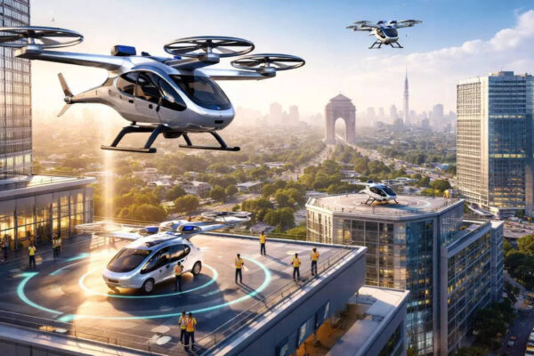 NEW DELHI: A pilot air taxi corridor linking Gurugram, Connaught Place and Jewar International Airport could sharply reduce travel time in the National Capital Region, according to a new report by the Confederation of Indian Industry. The study says Advanced Air Mobility solutions, including Electric Vertical Take Off and Landing aircraft, could help India ease infrastructure bottlenecks by shifting a share of urban travel to low-altitude airspace.The report proposes that air taxis initially operate from rooftops of hospitals and commercial buildings and be deployed for time-sensitive missions such as medical logistics and organ transport. Strategic co-location with hospitals, metro stations and business districts would allow integration with existing transport networks, it said.Citing severe pressure on surface transport, the report argues that Advanced Air Mobility is the logical next step for Indian cities. It suggests setting up a new regulatory body within the Directorate General of Civil Aviation to oversee the rollout of these services. Released by Civil Aviation Minister Rammohan Naidu Kinjarapu, the report outlines a phased plan to safely integrate next-generation air mobility into the aviation ecosystem and address urban congestion.Senior officials including DGCA chief Faiz Ahmed Kidwai and Airports Authority of India chairman Vipin Kumar were present at the launch, along with industry leaders.On infrastructure, the report makes a strong case for rooftop vertiports in major metros. “As India prepares Advanced Air Mobility, rooftop vertiports offer an efficient, scalable, and cost-effective solution, especially in cities like Delhi, Mumbai, and Bengaluru,” it said. With land acquisition for ground-based vertiports proving expensive and slow, rooftops of commercial hubs, hospitals, tech parks and residential towers are seen as a practical alternative using under-utilised real estate.However, regulatory hurdles remain. “Under the current DGCA regulations, routine commercial vertical take-offs and landings from rooftops are not yet permitted, and any future enablement would be subject to the evolution of applicable regulatory frameworks and safety assessments,” the report noted. It proposes a sequenced rollout starting with drone deliveries, followed by medical logistics and organ transport, and later air ambulance services.On funding, the report calls on public financial institutions, including SIDBI, banks and government grant agencies, to create dedicated financing instruments for Advanced Air Mobility. These could include sector-specific infrastructure funds, venture leasing models or credit enhancement facilities to lower investment risk and support long-term capital flows.About the AuthorTOI News DeskThe TOI News Desk comprises a dedicated and tireless team of journalists who operate around the clock to deliver the most current and comprehensive news and updates to the readers of The Times of India worldwide. With an unwavering commitment to excellence in journalism, our team is at the forefront of gathering, verifying, and presenting breaking news, in-depth analysis, and insightful reports on a wide range of topics. The TOI News Desk is your trusted source for staying informed and connected to the ever-evolving global landscape, ensuring that our readers are equipped with the latest developments that matter most.”Read MoreEnd of ArticleFollow Us On Social MediaVideos’Chabahar Port Symbol Of…’: Iranian Envoy Fathali’s Strong Message On India-Iran Partnership“Trade Deal Wouldn’t Happen Without Him”: Goyal Praises US Envoy GorOpposition Parties’ No-Confidence Move Against Om Birla?; ICC Rejects Pak Demand Over India BoycottRajnath Singh, Greek Counterpart Chart Five-Year Defence Cooperation Roadmap’India Must Find Its Own Elon Musk’: Ex-DGMO Emphasises Superiority In Space Tech To Win Future WarsPunjab Law College Horror: Student Shoots Classmate, Turns Gun On SelfBJP Accuses Mamata of Misleading Nation After SC SIR Ruling, TMC Counters ClaimsWatergate Files Reveal Ex-US President Nixon Was Ready To Back China If It Attacked India In 1971How Sanae Takaichi’s Japan Elections Win Could Alter Indo-Pacific Power Balance, India’s StrategyPariksha Pe Charcha 2026: PM Modi Advises Students on Discipline and More for Viksit Bharat 2047123Photostories5 timeless lessons from the Shiv Purana which are the ultimate spiritual guide7 leafy greens you can harvest in a month or less8 baby names about to replace today’s most popular picksValentine’s Week special: Luxury stays for solo reflection and self connection8 easy and delicious ways to add fruit jam to your breakfastExclusive – Laughter Chefs 3’s Arjun Bijlani on pairing up with Tejasswi Prakash: I keep teasing her asking when she’s getting married, planning to have kids. even call her ‘bhabhi’Replace your cookware immediately if you notice these 5 signs (number 3 is a warning)Julia Roberts and Daniel Moder net worth: Inside the couple’s USD 260 million empireChef Sanjeev Kapoor shares 10 smart tips and tricks for deep frying for better taste and nutrition8 techniques to break negative thinking patterns in relationships123Hot PicksUAE Public School RegistrationGold Silver PricesParliament Budget SessionGCC Unified Visa 2026Income Tax CalculatorPublic holidays February 2026Bank Holidays februaryTop TrendingRobert Krafts WifeShai Gilgeous AlexanderBrittany MahomesRobert Kraf WifeCoco JonesCandace OwensSuper Bowl 60 Halftime PerformanceNBA Trade RumorsJutta LeerdamKim Kardashian and Lewis Hamilton Net Worth