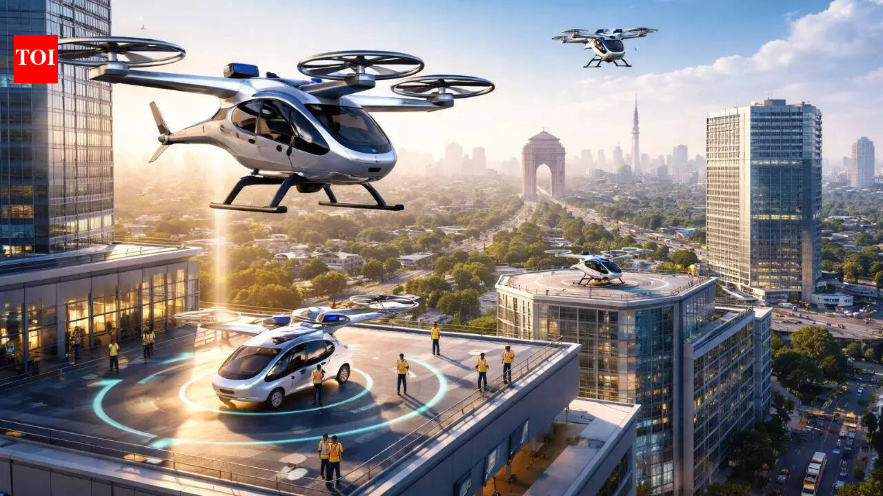 NEW DELHI: A pilot air taxi corridor linking Gurugram, Connaught Place and Jewar International Airport could sharply reduce travel time in the National Capital Region, according to a new report by the Confederation of Indian Industry. The study says Advanced Air Mobility solutions, including Electric Vertical Take Off and Landing aircraft, could help India ease infrastructure bottlenecks by shifting a share of urban travel to low-altitude airspace.The report proposes that air taxis initially operate from rooftops of hospitals and commercial buildings and be deployed for time-sensitive missions such as medical logistics and organ transport. Strategic co-location with hospitals, metro stations and business districts would allow integration with existing transport networks, it said.Citing severe pressure on surface transport, the report argues that Advanced Air Mobility is the logical next step for Indian cities. It suggests setting up a new regulatory body within the Directorate General of Civil Aviation to oversee the rollout of these services. Released by Civil Aviation Minister Rammohan Naidu Kinjarapu, the report outlines a phased plan to safely integrate next-generation air mobility into the aviation ecosystem and address urban congestion.Senior officials including DGCA chief Faiz Ahmed Kidwai and Airports Authority of India chairman Vipin Kumar were present at the launch, along with industry leaders.On infrastructure, the report makes a strong case for rooftop vertiports in major metros. “As India prepares Advanced Air Mobility, rooftop vertiports offer an efficient, scalable, and cost-effective solution, especially in cities like Delhi, Mumbai, and Bengaluru,” it said. With land acquisition for ground-based vertiports proving expensive and slow, rooftops of commercial hubs, hospitals, tech parks and residential towers are seen as a practical alternative using under-utilised real estate.However, regulatory hurdles remain. “Under the current DGCA regulations, routine commercial vertical take-offs and landings from rooftops are not yet permitted, and any future enablement would be subject to the evolution of applicable regulatory frameworks and safety assessments,” the report noted. It proposes a sequenced rollout starting with drone deliveries, followed by medical logistics and organ transport, and later air ambulance services.On funding, the report calls on public financial institutions, including SIDBI, banks and government grant agencies, to create dedicated financing instruments for Advanced Air Mobility. These could include sector-specific infrastructure funds, venture leasing models or credit enhancement facilities to lower investment risk and support long-term capital flows.About the AuthorTOI News DeskThe TOI News Desk comprises a dedicated and tireless team of journalists who operate around the clock to deliver the most current and comprehensive news and updates to the readers of The Times of India worldwide. With an unwavering commitment to excellence in journalism, our team is at the forefront of gathering, verifying, and presenting breaking news, in-depth analysis, and insightful reports on a wide range of topics. The TOI News Desk is your trusted source for staying informed and connected to the ever-evolving global landscape, ensuring that our readers are equipped with the latest developments that matter most.”Read MoreEnd of ArticleFollow Us On Social MediaVideos’Chabahar Port Symbol Of…’: Iranian Envoy Fathali’s Strong Message On India-Iran Partnership“Trade Deal Wouldn’t Happen Without Him”: Goyal Praises US Envoy GorOpposition Parties’ No-Confidence Move Against Om Birla?; ICC Rejects Pak Demand Over India BoycottRajnath Singh, Greek Counterpart Chart Five-Year Defence Cooperation Roadmap’India Must Find Its Own Elon Musk’: Ex-DGMO Emphasises Superiority In Space Tech To Win Future WarsPunjab Law College Horror: Student Shoots Classmate, Turns Gun On SelfBJP Accuses Mamata of Misleading Nation After SC SIR Ruling, TMC Counters ClaimsWatergate Files Reveal Ex-US President Nixon Was Ready To Back China If It Attacked India In 1971How Sanae Takaichi’s Japan Elections Win Could Alter Indo-Pacific Power Balance, India’s StrategyPariksha Pe Charcha 2026: PM Modi Advises Students on Discipline and More for Viksit Bharat 2047123Photostories5 timeless lessons from the Shiv Purana which are the ultimate spiritual guide7 leafy greens you can harvest in a month or less8 baby names about to replace today’s most popular picksValentine’s Week special: Luxury stays for solo reflection and self connection8 easy and delicious ways to add fruit jam to your breakfastExclusive – Laughter Chefs 3’s Arjun Bijlani on pairing up with Tejasswi Prakash: I keep teasing her asking when she’s getting married, planning to have kids. even call her ‘bhabhi’Replace your cookware immediately if you notice these 5 signs (number 3 is a warning)Julia Roberts and Daniel Moder net worth: Inside the couple’s USD 260 million empireChef Sanjeev Kapoor shares 10 smart tips and tricks for deep frying for better taste and nutrition8 techniques to break negative thinking patterns in relationships123Hot PicksUAE Public School RegistrationGold Silver PricesParliament Budget SessionGCC Unified Visa 2026Income Tax CalculatorPublic holidays February 2026Bank Holidays februaryTop TrendingRobert Krafts WifeShai Gilgeous AlexanderBrittany MahomesRobert Kraf WifeCoco JonesCandace OwensSuper Bowl 60 Halftime PerformanceNBA Trade RumorsJutta LeerdamKim Kardashian and Lewis Hamilton Net Worth