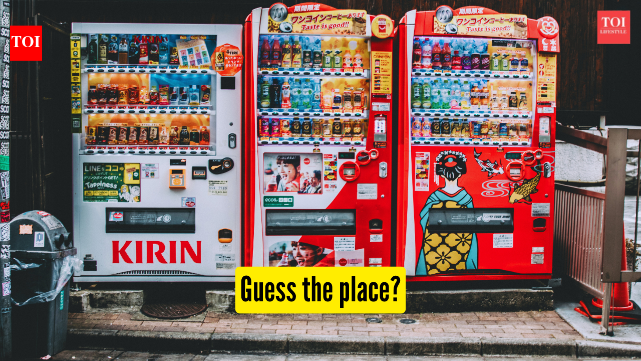 Guess the place: It has vending machines selling everything from eggs to umbrellas |