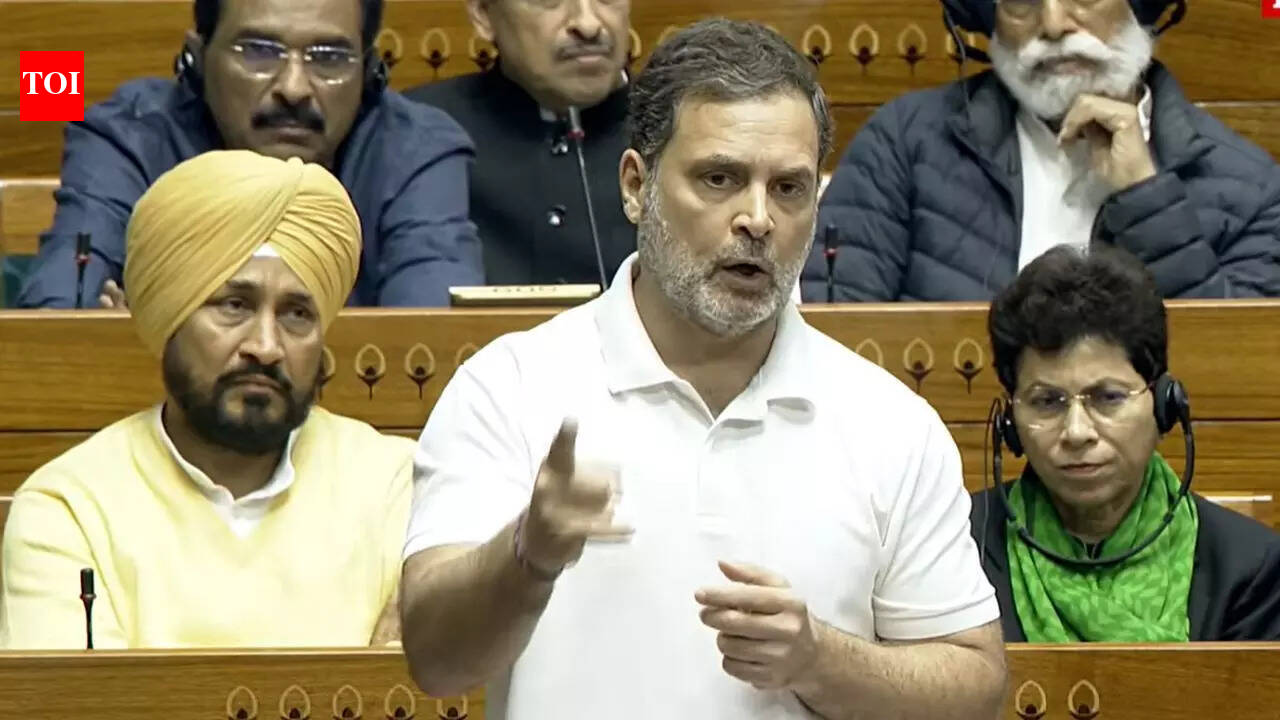 NEW DELHI: Leader of the opposition in the Lok Sabha Rahul Gandhi on Wednesday launched a sharp attack on the government during the discussion on the Union Budget 2026-27, alleging that India’s strategic autonomy is being compromised and that key decisions on energy and economic policy are increasingly influenced by global power equations.In a pointed remark targeting the Centre’s foreign and trade policy, Rahul Gandhi said, “Now US will decide who we buy oil from not our Prime Minister,” and accused the government of weakening India’s negotiating position in an unstable and rapidly changing global order. ‘Entered Speaker’s Chamber And Abused Him’: Rijiju Hits Out At Congress, Slams Rahul Gandhi Key quotes from Rahul Gandhi’s speech“When you move into a dangerous world what is the first thing you have to understand? I’d like to tell the house our strengths, the central strength is our 1.4 billion people brilliant, energetic, dynamic who can challenge anybody in the world”“Talking about AI is like talking about the internal combustion engine without talking petrol, petrol for AI is data”“Indian data is key to keep United States superpower”“Are you not of ashamed of selling India”“If Americans want to remain superpower, protect their dollar, then key to that is Indian data”“Population is a strength but only if you recognise that data is important”“If INDIA bloc was negotiating with President Trump, we would say ‘most important thing in this equation is Indian data’”“We would tell President Trump, if you want access to Indian data, you will have to talk to us as an equal”Citing the Economic Survey, Rahul Gandhi said the world is entering an era of intensifying geopolitical conflict and instability.“I was looking at the economic survey and two points I found there, solid points, profound points that I liked. First point, that we are living in a world of intensifying geopolitical conflict… The dominance of the United States is being challenged by the Chinese, by the Russians, by other forces. The second thing is that we are living in a world of energy and financial weaponisation. The main thing they are saying here is that we are moving from a world of stability to a world of instability.”He added, “Prime Minister stated, and NSA stated, shockingly, some time back, that the era of war is over. In fact, we are moving into the era of war. You can see war is there in Ukraine, war was there in Gaza, war is there in the Middle East, threat of war is there in Iran. We had operations in Sindoor. So we are moving into a world of instability. The dollar is being challenged. The central game, as my friends on the other side understand, is that dollar is being challenged, US supremacy is being challenged. We are moving from a world of one superpower to some new world that really we can’t predict…”Rahul Gandhi argued that India’s massive data pool gives it leverage in global negotiations. “People create data. We have the biggest data pool on the planet. 1.4 billion people means massive amount of data is being generated in India. Everybody talks about AI but talking AI is like talking about internal combustion engine without petrol. The petrol for AI is data…. meaning if you have AI and you don’t data, you have nothing. Which are the two biggest pools of data on the planet? The Indian pool of data and Chinese pool of data.”Using a martial arts analogy, he said, “In martial arts, the sequence is grip, choke, and tap. This grip also exists in politics. But, in politics the grip, choke, and tap remain hidden”.He further said, “Budget recognises energy and finance are being weaponised but nothing in budget that looks into this”.Calling for safeguards, Rahul Gandhi added, “We need to protect our people, data, food supply and energy system”.He also cautioned about the disruptive impact of artificial intelligence. “I would warn govt AI is going to have many consequences; companies at forefront of information technology will struggle”.The Congress leader reiterated that India is entering a period of heightened uncertainty. “We are moving from a world of stability to a world of instability”.His remarks come amid sharp exchanges between the Opposition and the treasury benches during the ongoing Budget Session.About the AuthorTOI News DeskThe TOI News Desk comprises a dedicated and tireless team of journalists who operate around the clock to deliver the most current and comprehensive news and updates to the readers of The Times of India worldwide. With an unwavering commitment to excellence in journalism, our team is at the forefront of gathering, verifying, and presenting breaking news, in-depth analysis, and insightful reports on a wide range of topics. The TOI News Desk is your trusted source for staying informed and connected to the ever-evolving global landscape, ensuring that our readers are equipped with the latest developments that matter most.”Read MoreEnd of ArticleFollow Us On Social MediaVideos’Soggy Poppadums’ Vs ‘Fine Tandoori’: UK Parliament Spars Over India Trade Deal As MPs Trade Charges’Entered Speaker’s Chamber And Abused Him’: Rijiju Hits Out At Congress, Slams Rahul GandhiIndia Pushback Forces White House To Rewrite Trade Deal Factsheet Claims On Tariffs, Tax, PurchasesIndia Need Not Worry About Bangladesh-US Trade Deal: Former Envoy Veena SikriTharoor Praises Parliamentary Panel Meet On India-EU, India-US Trade DealsCongress Moves No-Trust Motion Against Om Birla; Lamborghini CCTV Contradicts Tobacco Tycoon’s Claim‘Not To Get Involved In Political Game’: EU Launches Mission For Bangladesh 2026 PollsNo-Confidence Against Lok Sabha Speaker Om Birla Explained: Process, Rules And Numbers In ParliamentDays Before Bangladesh Elections, Another Hindu Businessman Killed, Fears Rise Over Minority SafetyOpposition targets LS Speaker with no-confidence motion — rules, process & numbers – Explained123PhotostoriesHard water effects on skin: Signs your tap water is causing facial acneInside the world’s most guarded museums: 5 priceless paintings on public displayFeeling lost in life? 5 powerful ways to discover your true soul purposePresident Droupadi Murmu treated the Seychelles President with an exotic coastal Indian menu from 5 states: Look what was served on the menuFrom Rashtrapati Bhavan to Parliament: See who all Sachin Tendulkar invited to son Arjun’s wedding’Birds of Prey,’ ‘Suicide Squad,’ ‘Babylon’: Margot Robbie movies streaming now on Indian OTT platformsHow to make Mushroom Do Pyaza for lunch at homeBaby boy names for those born on Wednesday7 buildings in Dubai that are architectural marvels4 life lessons hidden in the Hanuman Chalisa123Hot PicksMumbai Mayor SelectionGold Silver PricesParliament Budget SessionTelangana Municipal ElectionsIncome Tax CalculatorPublic holidays February 2026Bank Holidays februaryTop TrendingAndre Grey and Leigh Anne Net WorthScott NiedermayerBengaluru Techie MurderMM NaravaneKhwaja AsifBengaluru Businessman Bank Account HackedKiren RijijuHind Al OwaisBOB Assistant Admit CardKevin Durant
