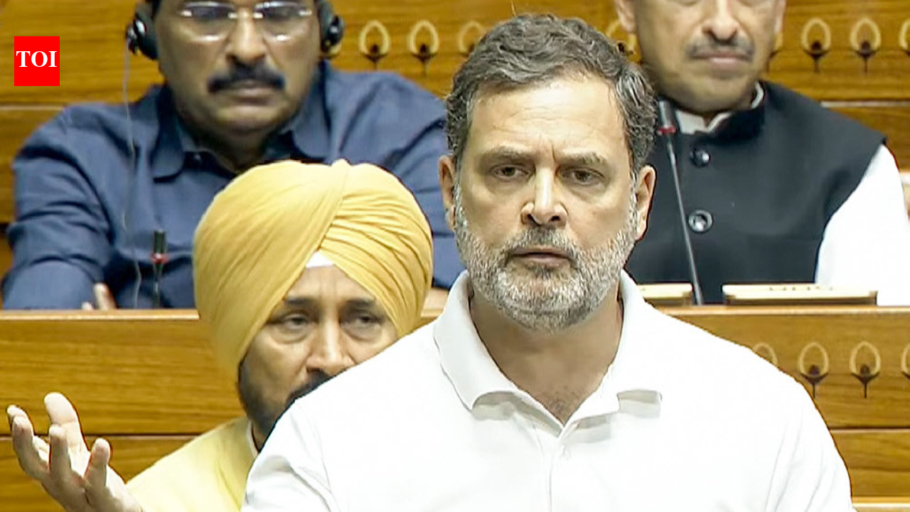 Rahul Gandhi in Lok Sabha NEW DELHI: Leader of opposition Rahul Gandhi on Wednesday launched a sharp attack on the recently signed India-US trade agreement, claiming the deal was poorly negotiated and compromised country’s interests.Speaking in the Lok Sabha, the Congress leader laid out what he described as the approach INDIA bloc would have taken while dealing with US President Donald Trump.Rahul said that India had failed to leverage its most valuable asset, its data, while negotiating with Washington.Rahul insisted that the INDIA bloc would have taken a far firmer stand with the Trump administration.“I will tell you what we would say. The first thing we would say is President Trump, the most important thing in this equation is Indian data. You want to protect your dollar? We are your friends. We appreciate you. We want to help you protect your dollar. But please remember that if you want to protect your dollar, the biggest asset that can protect your dollar is lying with the Indian people,” he said.“We would tell President Trump, if you want access to Indian data, you will have to talk to us as an equal. We would not be made equal to Pakistan. We would have told Trump: our energy security is our energy security and we are going to protect it. INDIA bloc government would have told Trump ‘we will protect our farmers,” Rahul asserted.Rahul also accused the Modi government of surrendering key digital and economic safeguards in the agreement.“If President Trump decided that the Pakistan Army Chief was going to have breakfast with him, then we would have something to say about that. Now what has happened? You’ve done a trade deal… The thing that is going to transform India in the 21st century, the thing that is going to make us a superpower in the 21st century, this is what the Modi government has done with our data. We give up control over our digital trade rules. Number two, there is no need for data localisation. Number three, free data flow to the United States. Number four, limit on digital tax. Number five, no need to disclose any source code. The finance minister is smiling. She likes to smile a lot. 20-year free tax holiday to anybody who wants it, to the big tax company. This is what you’ve done on data…” Rahul said.The Congress leader also argued that the deal would sharply increase India’s dependence on American imports while offering little in return.”For first time in history our farmers are facing a storm; you’ve opened door to crush poor farmers, no PM has ever done this. You have sold India; are you not ashamed of selling India,” he said.Gandhi alleged that the government has “sold Bharat Mata” through the India-US interim trade deal and that it was a “wholesale surrender”.”You have sold India. Are you not ashamed of selling India? You have sold our mother, Bharat Mata,” he said while referring to the trade agreement.End of ArticleFollow Us On Social MediaVideos’Soggy Poppadums’ Vs ‘Fine Tandoori’: UK Parliament Spars Over India Trade Deal As MPs Trade Charges’Entered Speaker’s Chamber And Abused Him’: Rijiju Hits Out At Congress, Slams Rahul GandhiIndia Pushback Forces White House To Rewrite Trade Deal Factsheet Claims On Tariffs, Tax, PurchasesIndia Need Not Worry About Bangladesh-US Trade Deal: Former Envoy Veena SikriTharoor Praises Parliamentary Panel Meet On India-EU, India-US Trade DealsCongress Moves No-Trust Motion Against Om Birla; Lamborghini CCTV Contradicts Tobacco Tycoon’s Claim‘Not To Get Involved In Political Game’: EU Launches Mission For Bangladesh 2026 PollsNo-Confidence Against Lok Sabha Speaker Om Birla Explained: Process, Rules And Numbers In ParliamentDays Before Bangladesh Elections, Another Hindu Businessman Killed, Fears Rise Over Minority SafetyOpposition targets LS Speaker with no-confidence motion — rules, process & numbers – Explained123PhotostoriesWhat did the Indian Railways’ menu look like in the 1990s?Fed up at work? 5 sarcastic resignation letters for a mic-drop exitHard water effects on skin: Signs your tap water is causing facial acneWhite menace returns: Yamuna froths again in DelhiInside the world’s most guarded museums: 5 priceless paintings on public displayFeeling lost in life? 5 powerful ways to discover your true soul purposePresident Droupadi Murmu treated the Seychelles President with an exotic coastal Indian menu from 5 states: Look what was served on the menuFrom Rashtrapati Bhavan to Parliament: See who all Sachin Tendulkar invited to son Arjun’s wedding’Birds of Prey,’ ‘Suicide Squad,’ ‘Babylon’: Margot Robbie movies streaming now on Indian OTT platformsHow to make Mushroom Do Pyaza for lunch at home123Hot PicksMumbai Mayor SelectionGold Silver PricesParliament Budget SessionTelangana Municipal ElectionsIncome Tax CalculatorPublic holidays February 2026Bank Holidays februaryTop TrendingAndre Grey and Leigh Anne Net WorthScott NiedermayerBengaluru Techie MurderMM NaravaneKhwaja AsifBengaluru Businessman Bank Account HackedKiren RijijuHind Al OwaisBOB Assistant Admit CardKevin Durant