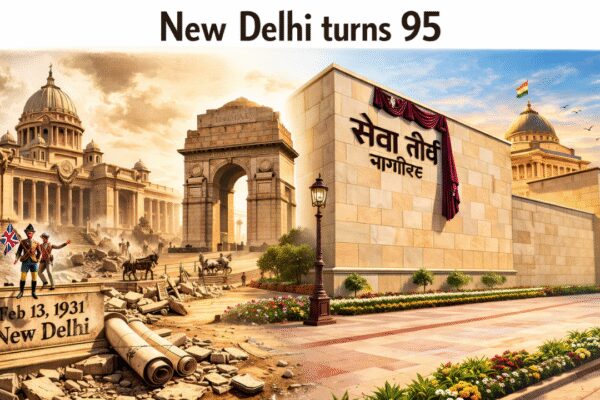 95 years of Delhi (Representative Image: Created with AI) New Delhi turned 95 today, a milestone that binds two moments of power separated by nearly a century. On this date in 1931, the British formally inaugurated New Delhi as the imperial capital. Ninety-five years later, Prime Minister Narendra Modi on Friday marked a symbolic departure from that legacy by shifting the Prime Minister’s Office from South Block to ‘Seva Teerth’, a move framed as the final “unlinking” of the capital from its colonial inheritance.But New Delhi was neither born overnight nor unveiled through a simple ribbon-cutting ceremony. Its making was the culmination of two decades of planning, political calculation and imperial ambition, set against centuries of Delhi’s own recurring rise and abandonment. PM Modi Unveils Seva Teerth, A New PMO Hub Marking Governance Shift In National Capital Delhi The decision itself was announced on December 12, 1911, when King George V stunned the Delhi Durbar by declaring that the capital of British India would move from Calcutta to Delhi. What followed was a slow, deliberate process that finally culminated in February 1931 with a week-long series of ceremonies inaugurating the new city.During those ceremonies, the then Viceroy dedicated the All India War Memorial Arch — now India Gate — on February 12, honouring soldiers who died in the First World War and the Third Anglo-Afghan War, their names etched into its stone. Three days later, another ceremony at the Government of India Camp recalled the moment two decades earlier when King George V and Queen Mary had laid the foundation stones of the new capital, each bearing the simple inscription: “15 December 1911.”New Delhi’s creation was shaped as much by political necessity as by urban design. After the Swadeshi movement and the violence following the 1905 partition of Bengal turned Calcutta into a centre of unrest, the British Raj sought both administrative control and symbolic authority. It returned to a familiar strategy: anchoring power in Delhi, a city steeped in imperial memory.By doing so, the British were not creating something entirely new, but adding an eighth layer to a city that had already been built, abandoned and rebuilt seven times before. Modern New Delhi thus rose atop the ruins of earlier capitals and civilisations — and it was precisely this historical gravity that made Delhi the empire’s chosen seat.The Bombshell at the DurbarOn a sunny, windy day, the Delhi Durbar that sprawled across 25 square miles near Burari had over 84,000 spectators. It was the coronation of King George V and Queen Mary as Emperor and Empress of India, following their crowning in Britain earlier that year.He also became the first reigning monarch to set foot on Indian soil. And it was for a reason.“We are pleased to announce to our people that, on the advice of our ministers, tendered after consultation with our Governor-General-in-Council, we have decided upon the transfer of the seat of the Government of India, from Calcutta to the ancient capital of Delhi,” George V announced, as mentioned in Sam Miller’s Delhi, Adventures in a Megacity.Why? Bengal’s agitation made Calcutta a powder keg. Delhi’s central location astride rail networks, Punjab’s military recruits, and the Afghan frontier made it strategically superior for administration and defence.It also served as a power statement symbolically. Emperors from Pandavas to Mughals ruled here.King George V laid the foundation stones for the Viceroy’s House, which is now Rashtrapati Bhavan and the Secretariat, which are the North and South Block buildings, adjacent to the Rashtrapati Bhavan, during the Delhi Durbar week.This grand gesture symbolised Britain’s long-term commitment to ruling India amid growing nationalist unrest.Delhi’s eternal game of thrones: The seven citiesThe tale of Delhi’s seven cities isn’t some neat stack in one spot, but a history revolving around a central high point called the Aravalli Ridge.From Purana Qila to Mehrauli, the central Yamuna-facing plateau commanded rivers, trade routes, and monsoons. It was the “magnetic North” for power.Whoever held Delhi held India.In essence, Delhi’s foundation began as a mythical forest settlement of Indraprastha and eventually grew into a medieval capital named after its rulers.Lal Kot/Qila Rai Pithora (1052 CE)Anangpal Tomar II and Prithviraj Chauhan turned Delhi from a series of scattered settlements into a fortified superpower known as the First City of Delhi.Lal Kot (The Red Fort of its time): Built by Anangpal Tomar II around 1060 CE, these were the original high walls of red sandstone. It was strategically placed on the rocky Aravalli ridge to make it nearly impossible to climb.Qila Rai Pithora: When the legendary Rajput hero Prithviraj Chauhan took over, he didn’t tear it down; he expanded it. He wrapped the original fort in massive new walls, creating a sprawling urban centre that could house a massive army and 27 grand temples.Siri (1303)Enter the Delhi Sultanate’s first true urban innovator, Alauddin Khilji. He didn’t just build a city; he built a fortified machine designed to survive both Mongol invasions and starvation.Facing constant threats, he shifted the capital to Siri, the second of the seven cities, and turned it into a logistical marvel.He built massive, 13-meter-thick stone walls to stop Mongol horsemen.To solve the water crisis, he excavated the Hauz-i-Alai, now known as Hauz Khas, a massive tank that captured rainwater to sustain the city through the dry season.This would later go on to become a poetic rivalry that history would remember.Tughlaqabad (1321)Ghiyasuddin Tughlaq was a man of stone and war. Unlike the previous rulers who built for beauty, he built Tughlaqabad, the third city, as a grim, sloping fortress meant to withstand the end of the world. While the ruler carried forward the legacy of the grand vision for Dilli, the beloved Sufi saint Nizamuddin Auliya was building a community well.The drama with Sufi saint Nizamuddin Auliya reached its peak here. Ghiyasuddin was so obsessed with finishing his city that he banned all labourers from working on the Saint’s stepwell or his baoli.And thus came the popular curse, “Hunooz Dilli door ast” (Delhi is still far off). But this was not all, he also allegedly whispered a second, darker curse regarding the city itself:”Ya base Gujar, ya rahe ujar.” (May it be inhabited by nomads, or remain a wilderness.)And thus, the city was abandoned almost as soon as it was finished.While returning from a campaign, Ghiyasuddin died when a wooden pavilion built by his own son, Muhammad bin Tughlaq, “accidentally” collapsed on him. He never spent a single night in his completed palace. Delhi was, indeed, too far.Despite the massive reservoirs, the area lacked a sustainable groundwater source. The water turned brackish and undrinkable. Disease and drought forced the population to flee back to the older cities. Within five years, the “impregnable” capital was a graveyard.  Jahanpanah (1325)Muhammad bin Tughlaq is history’s ultimate “cautionary tale.” He was arguably the most learned man of his age—a mathematician, physician, and philosopher—but his brilliance lacked a pulse for human reality.He didn’t just build the fourth city, Jahanpanah; he tried to re-engineer the entire concept of an empire.He built madrasas and hospitals, and famously, the Begumpur Mosque.But, in 1327, the Sultan decided that Delhi was too far north to manage his growing southern territories. He picked Daulatabad, today in Maharashtra, as the new centre of India. Most kings would just move their court. Muhammad bin Tughlaq ordered the entire population of Delhi to move.Old men, women, children, and even the sick were forced to walk as thousands perished during the journey, and Delhi became a ghost town.Two years later, he admitted defeat and ordered everyone to march back to Delhi. Thousands more died on the return trip. Those who made it back found a city that had been looted and reclaimed by the jungle.Firozabad/Firoz Shah Kotla (1354)Firoz Shah Tughlaq was the “calm builder” of recovery. He established Firozabad, the fifth city of Delhi, and shifted the capital’s focus to the riverbanks. The heart of this city was the Firoz Shah Kotla, where today stands the Arun Jaitley Stadium.But the “idyll” of Firozabad didn’t last. A few years after Firoz Shah’s death, the Central Asian conqueror Timur swept into Delhi.Timur’s forces systematically looted the city for days.He was so impressed by the architecture of Firozabad’s Jama Masjid that he spared the stone-masons, only to take them back to Samarkand as prisoners to build a similar mosque for him there.Dinpanah/Purana Qila (1533)The transition from the Tughlaqs to the Mughals brought a new aesthetic to Delhi: the Persian style. This era was defined by a bitter rivalry between the Mughal Emperor Humayun and the Afghan lion Sher Shah Suri. They essentially “co-authored” the sixth city of Delhi, known today as Purana Qila.When Humayun took the throne, he wanted to create a city that reflected his love for astronomy, poetry, and Persian elegance. He began building Dinpanah, the Sixth City, in 1533. He chose the high ground near the Yamuna, supposedly the same spot where the ancient city of Indraprastha once stood.But his dream was cut short after Sher Shah Suri defeated him in 1540 and chased him into exile in Persia.Sher Shah didn’t just conquer the city; he renamed it Shergarh. He tore down Humayun’s incomplete structures and rebuilt the fort with massive, “masculine” stone walls.Eventually, Sher Shah died in a gunpowder accident, and Humayun returned from Persia 15 years later to reclaim his throne. However, his “return” lasted only six months.Shahjahanabad (1639)This is the seventh city, the Delhi that most people still recognise today as Old Delhi.While previous cities were forts or strategic outposts, Shahjahanabad was a masterpiece of urban planning, designed to be the most beautiful city in the world.Shah Jahan moved the capital back from Agra to Delhi in 1639, bringing with him the peak of Mughal architectural refinement.He built the Red Fort, Jama Masjid and Chandni Chowk. However, the glory didn’t last. Shah Jahan’s son, Aurangzeb, spent the last 27 years of his reign fighting endless wars in the Deccan.The final blow came during the revolt of 1857.Indian rebels took over Shahjahanabad, declaring the elderly Bahadur Shah Zafar their leader. The British besieged the city for months. When the British finally broke through the Kashmere Gate, they cleared a “shooting space” around the Red Fort, demolishing nearly 80% of the exquisite palaces and gardens inside the fort and the city to build ugly brick barracks.Lutyen’s Delhi: The eighth cityFollowing the 1911 announcement, Edwin Lutyens and Herbert Baker were tasked by the 1912 Delhi Town Planning Committee with a mad four-year deadline for 6,000 acres. What started as a then Rs 10 crore budget ballooned as World War I diverted materials and money to the front lines.The shift cost the British approximately £4 million at the time — estimated to be around £610 million today, or roughly Rs 7,528 crore in current value.Ironically, by the time the city was officially inaugurated in 1931, the British Empire was already crumbling. They built a “City of Kings” only to hand the keys over to the Indian Republic just 16 years later.The grand inauguration: Rain, sun, and imperial pompAfter 20 years’ toil, festivities erupt in February 1931.The timing was almost cinematic. After three days of torrential rain, the clouds famously parted on February 10th. At exactly 11:00 AM, the sun struck the red sandstone of the Secretariats, signalling the start of the ceremonies.Standing in the Great Court of the Viceroy’s House, Lord Irwin and Lady Irwin unveiled the four Dominion Columns.The celebrations turned the city into a theatre of military and social might. The 2-mile stretch of Kingsway, the now Kartavya Path, saw the thunder of the British Indian Cavalry. Above, the Royal Air Force performed flypasts—a relatively new and terrifying display of modern power to the crowds below.Once the fireworks faded, the “Paper Empire” began its move. This was one of the largest bureaucratic shifts in history. Thousands of files, desks, and Babus (clerks) were moved from the humid streets of Calcutta to the dry heat of Delhi via special trains.By 1932, the “Viceroy’s House” was fully operational. The British had finally occupied their “eighth city.”Today, the “eighth city” is no longer the city of Lutyens or the British. It belongs to the millions who migrated here in 1947, the dreamers from across the subcontinent, and the ghosts of the Pandavas whispering beneath the Purana Qila.As the Urdu poet Zauq once famously said, “Kaun jaye Zauq, Dilli ki galiyan chhod kar?” (Who would ever leave the streets of Delhi?)End of ArticleFollow Us On Social MediaVideosPM Modi Speaks To BNP Chief Tarique Rahman, Congratulates On ‘Remarkable’ Bangladesh Poll Win6-Year-Old Dead, 5 Injured As Speeding Car Hits Pedestrians On Busy Lucknow Road; CCTV Shows HorrorKiren Rijiju Explains Why Modi Govt Paused Privilege Notice Against Rahul Gandhi After Dubey’s MoveTarique Rahman’s BNP Heads For Landslide In Bangladesh Election, Rivals Cry FoulPM Modi Unveils Seva Teerth, A New PMO Hub Marking Governance Shift In National Capital DelhiRafale To Be Built In India For The First Time Outside France After DAC Nod For 114 Fighter Jets’Bangladesh Rejected Pakistan-Backed Jamaat’: Experts Decode BNP’s Historic Return To PowerCDS General Anil Chauhan Links History With Border Disputes With China, Recalls Nehru Knew About It’He Is A Habitual Liar’: Farmers At Centre As Piyush Goyal Slams Rahul Gandhi On India US Trade DealPoK And Aksai Chin In India Map: US Trade Deal Post Forced Pakistan To Rush Washington To Rectify123PhotostoriesPersonality test: The rose you choose reveals how you deal with stressValentine’s Day 2026: 7 romantic red cocktails for Valentine’s Day celebrationFrom Titan Arum to Bulbophyllum Phalaenopsis: 7 worst smelling flowers of the worldDid you know Shahid Kapoor was rejected 100 times before his debut in ‘Ishq Vishk’? 6 lesser-known facts about ‘O Romeo’ actor5 hill forts of Rajasthan and why they are a traveller’s favourite7 glass buildings across the world that changed contemporary architecturePotholes, debris and chaos: Bengaluru commuters struggle ahead of Pink Line Metro launch5 Indian fabrics that offer a luxury feel at an affordable priceSadhguru considers this Avocado Salad with Crunchy Seeds an ideal precursor to the main meal, recipe insideValentine’s Day special: Best red lipstick shades that flatter every Indian skin tone123Hot PicksIT Stocks CrashGold Silver PricesBangladesh Election ResultsTelangana Municipal Elections ResultsIncome Tax CalculatorPublic holidays February 2026Bank Holidays februaryTop TrendingMarvel Rivals Season 6.5 Release dateErika KirkBad BunnyCatherine Polli Net WorthSeahawks Super Bowl paradeKayla NicoleAnthony JoshuaChloe KimCardi BMax Muncy
