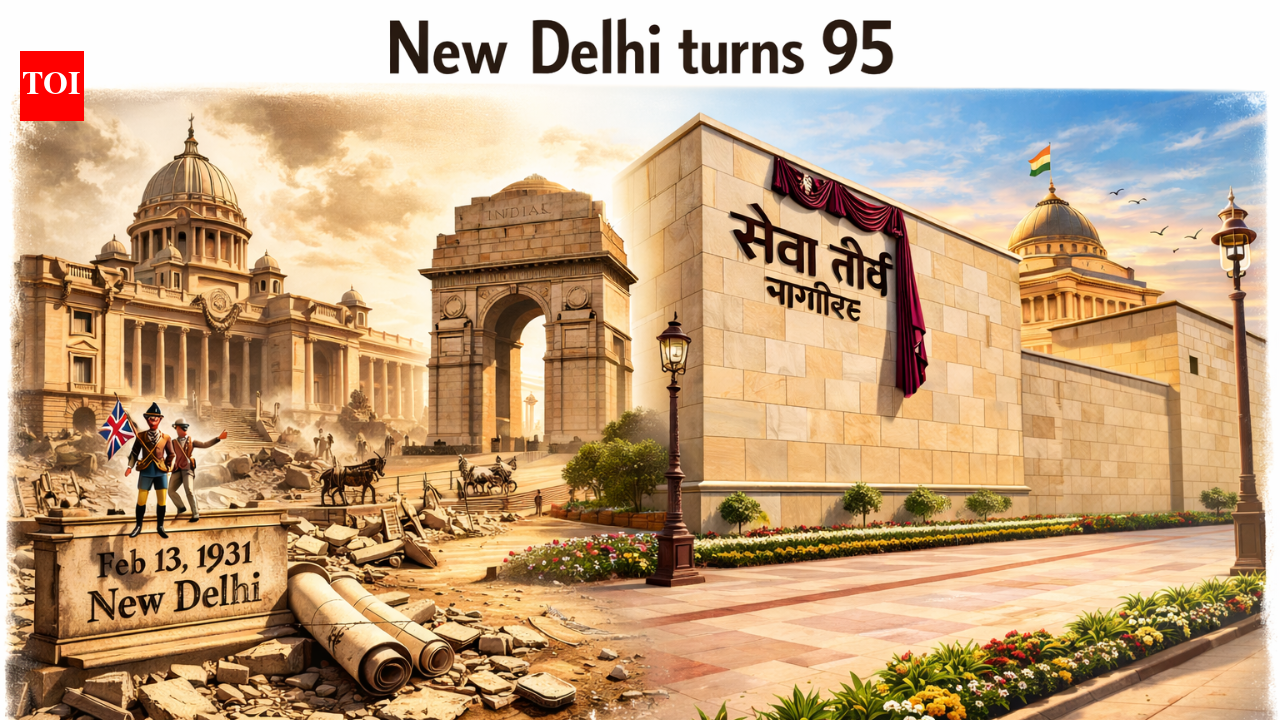 95 years of Delhi (Representative Image: Created with AI) New Delhi turned 95 today, a milestone that binds two moments of power separated by nearly a century. On this date in 1931, the British formally inaugurated New Delhi as the imperial capital. Ninety-five years later, Prime Minister Narendra Modi on Friday marked a symbolic departure from that legacy by shifting the Prime Minister’s Office from South Block to ‘Seva Teerth’, a move framed as the final “unlinking” of the capital from its colonial inheritance.But New Delhi was neither born overnight nor unveiled through a simple ribbon-cutting ceremony. Its making was the culmination of two decades of planning, political calculation and imperial ambition, set against centuries of Delhi’s own recurring rise and abandonment. PM Modi Unveils Seva Teerth, A New PMO Hub Marking Governance Shift In National Capital Delhi The decision itself was announced on December 12, 1911, when King George V stunned the Delhi Durbar by declaring that the capital of British India would move from Calcutta to Delhi. What followed was a slow, deliberate process that finally culminated in February 1931 with a week-long series of ceremonies inaugurating the new city.During those ceremonies, the then Viceroy dedicated the All India War Memorial Arch — now India Gate — on February 12, honouring soldiers who died in the First World War and the Third Anglo-Afghan War, their names etched into its stone. Three days later, another ceremony at the Government of India Camp recalled the moment two decades earlier when King George V and Queen Mary had laid the foundation stones of the new capital, each bearing the simple inscription: “15 December 1911.”New Delhi’s creation was shaped as much by political necessity as by urban design. After the Swadeshi movement and the violence following the 1905 partition of Bengal turned Calcutta into a centre of unrest, the British Raj sought both administrative control and symbolic authority. It returned to a familiar strategy: anchoring power in Delhi, a city steeped in imperial memory.By doing so, the British were not creating something entirely new, but adding an eighth layer to a city that had already been built, abandoned and rebuilt seven times before. Modern New Delhi thus rose atop the ruins of earlier capitals and civilisations — and it was precisely this historical gravity that made Delhi the empire’s chosen seat.The Bombshell at the DurbarOn a sunny, windy day, the Delhi Durbar that sprawled across 25 square miles near Burari had over 84,000 spectators. It was the coronation of King George V and Queen Mary as Emperor and Empress of India, following their crowning in Britain earlier that year.He also became the first reigning monarch to set foot on Indian soil. And it was for a reason.“We are pleased to announce to our people that, on the advice of our ministers, tendered after consultation with our Governor-General-in-Council, we have decided upon the transfer of the seat of the Government of India, from Calcutta to the ancient capital of Delhi,” George V announced, as mentioned in Sam Miller’s Delhi, Adventures in a Megacity.Why? Bengal’s agitation made Calcutta a powder keg. Delhi’s central location astride rail networks, Punjab’s military recruits, and the Afghan frontier made it strategically superior for administration and defence.It also served as a power statement symbolically. Emperors from Pandavas to Mughals ruled here.King George V laid the foundation stones for the Viceroy’s House, which is now Rashtrapati Bhavan and the Secretariat, which are the North and South Block buildings, adjacent to the Rashtrapati Bhavan, during the Delhi Durbar week.This grand gesture symbolised Britain’s long-term commitment to ruling India amid growing nationalist unrest.Delhi’s eternal game of thrones: The seven citiesThe tale of Delhi’s seven cities isn’t some neat stack in one spot, but a history revolving around a central high point called the Aravalli Ridge.From Purana Qila to Mehrauli, the central Yamuna-facing plateau commanded rivers, trade routes, and monsoons. It was the “magnetic North” for power.Whoever held Delhi held India.In essence, Delhi’s foundation began as a mythical forest settlement of Indraprastha and eventually grew into a medieval capital named after its rulers.Lal Kot/Qila Rai Pithora (1052 CE)Anangpal Tomar II and Prithviraj Chauhan turned Delhi from a series of scattered settlements into a fortified superpower known as the First City of Delhi.Lal Kot (The Red Fort of its time): Built by Anangpal Tomar II around 1060 CE, these were the original high walls of red sandstone. It was strategically placed on the rocky Aravalli ridge to make it nearly impossible to climb.Qila Rai Pithora: When the legendary Rajput hero Prithviraj Chauhan took over, he didn’t tear it down; he expanded it. He wrapped the original fort in massive new walls, creating a sprawling urban centre that could house a massive army and 27 grand temples.Siri (1303)Enter the Delhi Sultanate’s first true urban innovator, Alauddin Khilji. He didn’t just build a city; he built a fortified machine designed to survive both Mongol invasions and starvation.Facing constant threats, he shifted the capital to Siri, the second of the seven cities, and turned it into a logistical marvel.He built massive, 13-meter-thick stone walls to stop Mongol horsemen.To solve the water crisis, he excavated the Hauz-i-Alai, now known as Hauz Khas, a massive tank that captured rainwater to sustain the city through the dry season.This would later go on to become a poetic rivalry that history would remember.Tughlaqabad (1321)Ghiyasuddin Tughlaq was a man of stone and war. Unlike the previous rulers who built for beauty, he built Tughlaqabad, the third city, as a grim, sloping fortress meant to withstand the end of the world. While the ruler carried forward the legacy of the grand vision for Dilli, the beloved Sufi saint Nizamuddin Auliya was building a community well.The drama with Sufi saint Nizamuddin Auliya reached its peak here. Ghiyasuddin was so obsessed with finishing his city that he banned all labourers from working on the Saint’s stepwell or his baoli.And thus came the popular curse, “Hunooz Dilli door ast” (Delhi is still far off). But this was not all, he also allegedly whispered a second, darker curse regarding the city itself:”Ya base Gujar, ya rahe ujar.” (May it be inhabited by nomads, or remain a wilderness.)And thus, the city was abandoned almost as soon as it was finished.While returning from a campaign, Ghiyasuddin died when a wooden pavilion built by his own son, Muhammad bin Tughlaq, “accidentally” collapsed on him. He never spent a single night in his completed palace. Delhi was, indeed, too far.Despite the massive reservoirs, the area lacked a sustainable groundwater source. The water turned brackish and undrinkable. Disease and drought forced the population to flee back to the older cities. Within five years, the “impregnable” capital was a graveyard.  Jahanpanah (1325)Muhammad bin Tughlaq is history’s ultimate “cautionary tale.” He was arguably the most learned man of his age—a mathematician, physician, and philosopher—but his brilliance lacked a pulse for human reality.He didn’t just build the fourth city, Jahanpanah; he tried to re-engineer the entire concept of an empire.He built madrasas and hospitals, and famously, the Begumpur Mosque.But, in 1327, the Sultan decided that Delhi was too far north to manage his growing southern territories. He picked Daulatabad, today in Maharashtra, as the new centre of India. Most kings would just move their court. Muhammad bin Tughlaq ordered the entire population of Delhi to move.Old men, women, children, and even the sick were forced to walk as thousands perished during the journey, and Delhi became a ghost town.Two years later, he admitted defeat and ordered everyone to march back to Delhi. Thousands more died on the return trip. Those who made it back found a city that had been looted and reclaimed by the jungle.Firozabad/Firoz Shah Kotla (1354)Firoz Shah Tughlaq was the “calm builder” of recovery. He established Firozabad, the fifth city of Delhi, and shifted the capital’s focus to the riverbanks. The heart of this city was the Firoz Shah Kotla, where today stands the Arun Jaitley Stadium.But the “idyll” of Firozabad didn’t last. A few years after Firoz Shah’s death, the Central Asian conqueror Timur swept into Delhi.Timur’s forces systematically looted the city for days.He was so impressed by the architecture of Firozabad’s Jama Masjid that he spared the stone-masons, only to take them back to Samarkand as prisoners to build a similar mosque for him there.Dinpanah/Purana Qila (1533)The transition from the Tughlaqs to the Mughals brought a new aesthetic to Delhi: the Persian style. This era was defined by a bitter rivalry between the Mughal Emperor Humayun and the Afghan lion Sher Shah Suri. They essentially “co-authored” the sixth city of Delhi, known today as Purana Qila.When Humayun took the throne, he wanted to create a city that reflected his love for astronomy, poetry, and Persian elegance. He began building Dinpanah, the Sixth City, in 1533. He chose the high ground near the Yamuna, supposedly the same spot where the ancient city of Indraprastha once stood.But his dream was cut short after Sher Shah Suri defeated him in 1540 and chased him into exile in Persia.Sher Shah didn’t just conquer the city; he renamed it Shergarh. He tore down Humayun’s incomplete structures and rebuilt the fort with massive, “masculine” stone walls.Eventually, Sher Shah died in a gunpowder accident, and Humayun returned from Persia 15 years later to reclaim his throne. However, his “return” lasted only six months.Shahjahanabad (1639)This is the seventh city, the Delhi that most people still recognise today as Old Delhi.While previous cities were forts or strategic outposts, Shahjahanabad was a masterpiece of urban planning, designed to be the most beautiful city in the world.Shah Jahan moved the capital back from Agra to Delhi in 1639, bringing with him the peak of Mughal architectural refinement.He built the Red Fort, Jama Masjid and Chandni Chowk. However, the glory didn’t last. Shah Jahan’s son, Aurangzeb, spent the last 27 years of his reign fighting endless wars in the Deccan.The final blow came during the revolt of 1857.Indian rebels took over Shahjahanabad, declaring the elderly Bahadur Shah Zafar their leader. The British besieged the city for months. When the British finally broke through the Kashmere Gate, they cleared a “shooting space” around the Red Fort, demolishing nearly 80% of the exquisite palaces and gardens inside the fort and the city to build ugly brick barracks.Lutyen’s Delhi: The eighth cityFollowing the 1911 announcement, Edwin Lutyens and Herbert Baker were tasked by the 1912 Delhi Town Planning Committee with a mad four-year deadline for 6,000 acres. What started as a then Rs 10 crore budget ballooned as World War I diverted materials and money to the front lines.The shift cost the British approximately £4 million at the time — estimated to be around £610 million today, or roughly Rs 7,528 crore in current value.Ironically, by the time the city was officially inaugurated in 1931, the British Empire was already crumbling. They built a “City of Kings” only to hand the keys over to the Indian Republic just 16 years later.The grand inauguration: Rain, sun, and imperial pompAfter 20 years’ toil, festivities erupt in February 1931.The timing was almost cinematic. After three days of torrential rain, the clouds famously parted on February 10th. At exactly 11:00 AM, the sun struck the red sandstone of the Secretariats, signalling the start of the ceremonies.Standing in the Great Court of the Viceroy’s House, Lord Irwin and Lady Irwin unveiled the four Dominion Columns.The celebrations turned the city into a theatre of military and social might. The 2-mile stretch of Kingsway, the now Kartavya Path, saw the thunder of the British Indian Cavalry. Above, the Royal Air Force performed flypasts—a relatively new and terrifying display of modern power to the crowds below.Once the fireworks faded, the “Paper Empire” began its move. This was one of the largest bureaucratic shifts in history. Thousands of files, desks, and Babus (clerks) were moved from the humid streets of Calcutta to the dry heat of Delhi via special trains.By 1932, the “Viceroy’s House” was fully operational. The British had finally occupied their “eighth city.”Today, the “eighth city” is no longer the city of Lutyens or the British. It belongs to the millions who migrated here in 1947, the dreamers from across the subcontinent, and the ghosts of the Pandavas whispering beneath the Purana Qila.As the Urdu poet Zauq once famously said, “Kaun jaye Zauq, Dilli ki galiyan chhod kar?” (Who would ever leave the streets of Delhi?)End of ArticleFollow Us On Social MediaVideosPM Modi Speaks To BNP Chief Tarique Rahman, Congratulates On ‘Remarkable’ Bangladesh Poll Win6-Year-Old Dead, 5 Injured As Speeding Car Hits Pedestrians On Busy Lucknow Road; CCTV Shows HorrorKiren Rijiju Explains Why Modi Govt Paused Privilege Notice Against Rahul Gandhi After Dubey’s MoveTarique Rahman’s BNP Heads For Landslide In Bangladesh Election, Rivals Cry FoulPM Modi Unveils Seva Teerth, A New PMO Hub Marking Governance Shift In National Capital DelhiRafale To Be Built In India For The First Time Outside France After DAC Nod For 114 Fighter Jets’Bangladesh Rejected Pakistan-Backed Jamaat’: Experts Decode BNP’s Historic Return To PowerCDS General Anil Chauhan Links History With Border Disputes With China, Recalls Nehru Knew About It’He Is A Habitual Liar’: Farmers At Centre As Piyush Goyal Slams Rahul Gandhi On India US Trade DealPoK And Aksai Chin In India Map: US Trade Deal Post Forced Pakistan To Rush Washington To Rectify123PhotostoriesPersonality test: The rose you choose reveals how you deal with stressValentine’s Day 2026: 7 romantic red cocktails for Valentine’s Day celebrationFrom Titan Arum to Bulbophyllum Phalaenopsis: 7 worst smelling flowers of the worldDid you know Shahid Kapoor was rejected 100 times before his debut in ‘Ishq Vishk’? 6 lesser-known facts about ‘O Romeo’ actor5 hill forts of Rajasthan and why they are a traveller’s favourite7 glass buildings across the world that changed contemporary architecturePotholes, debris and chaos: Bengaluru commuters struggle ahead of Pink Line Metro launch5 Indian fabrics that offer a luxury feel at an affordable priceSadhguru considers this Avocado Salad with Crunchy Seeds an ideal precursor to the main meal, recipe insideValentine’s Day special: Best red lipstick shades that flatter every Indian skin tone123Hot PicksIT Stocks CrashGold Silver PricesBangladesh Election ResultsTelangana Municipal Elections ResultsIncome Tax CalculatorPublic holidays February 2026Bank Holidays februaryTop TrendingMarvel Rivals Season 6.5 Release dateErika KirkBad BunnyCatherine Polli Net WorthSeahawks Super Bowl paradeKayla NicoleAnthony JoshuaChloe KimCardi BMax Muncy