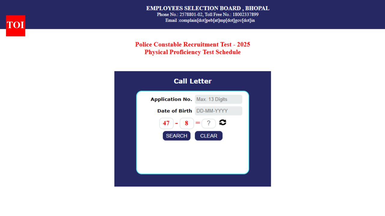 MP Police Constable PET 2026 admit card released: Direct link to download hall ticket here