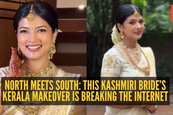 Kasavu Saree: This Kashmiri bride wore a Kasavu saree on her big day and people are obsessed |