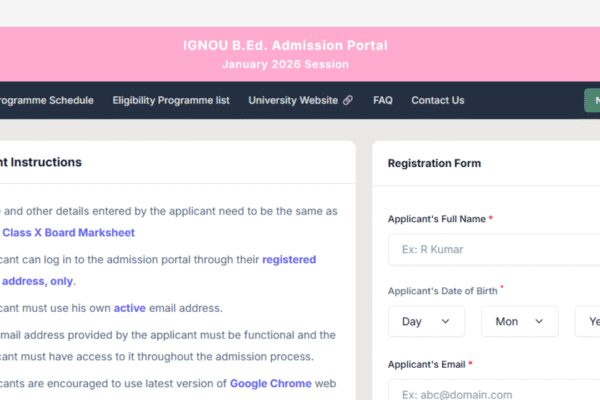 IGNOU B.Ed 2026 registration underway, apply before February 27: Direct link to register here