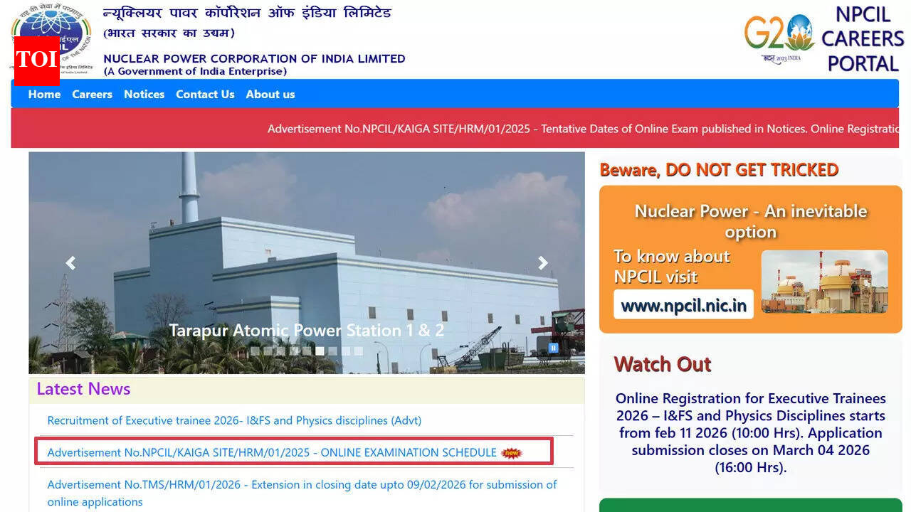NPCIL Kaiga admit card 2026 to be released soon as CBT schedule announced at npcilcareers.co.in; check here