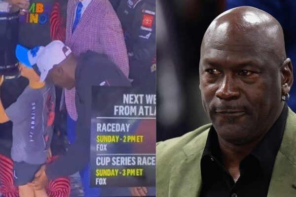 Michael Jordan under fire after post-race celebration gesture toward child goes viral |