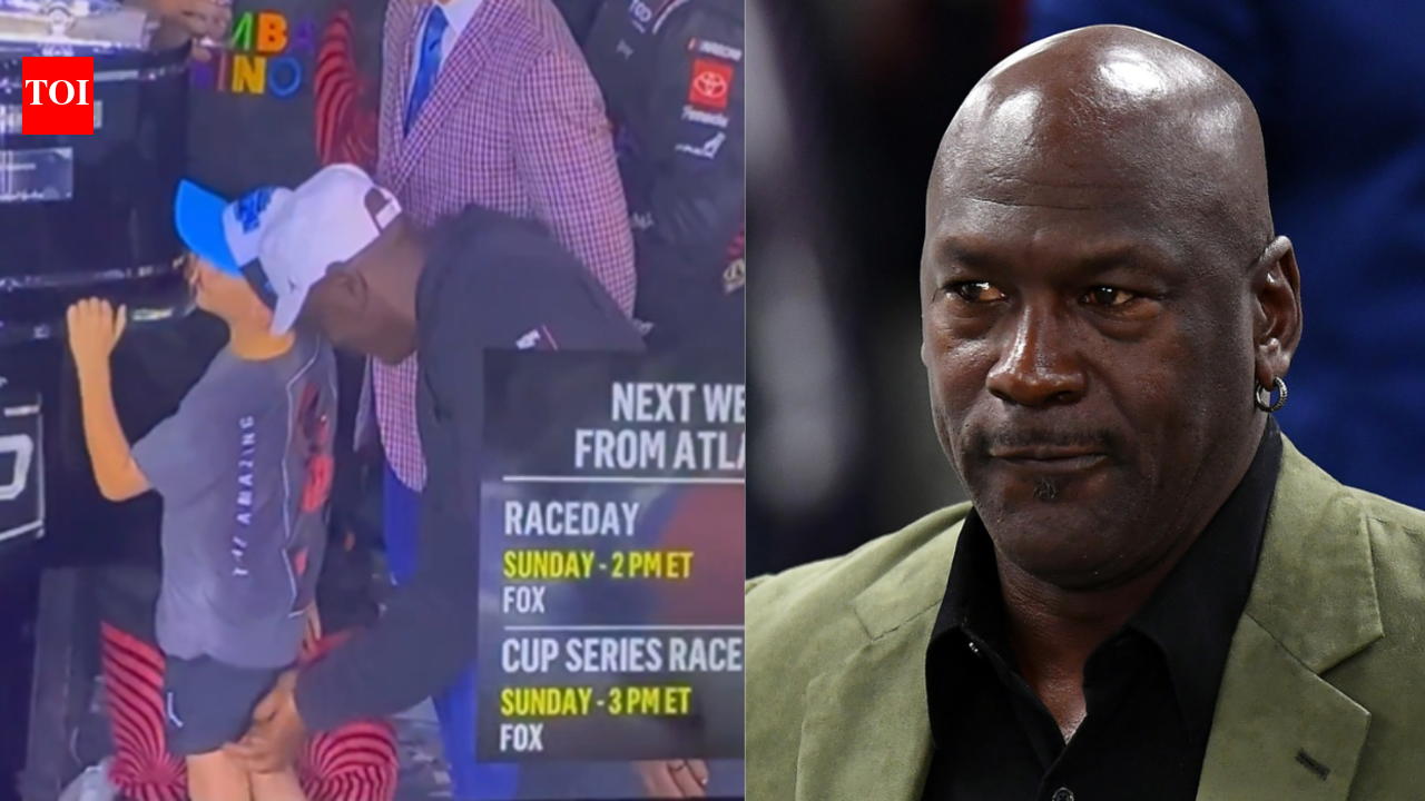 Michael Jordan under fire after post-race celebration gesture toward child goes viral |